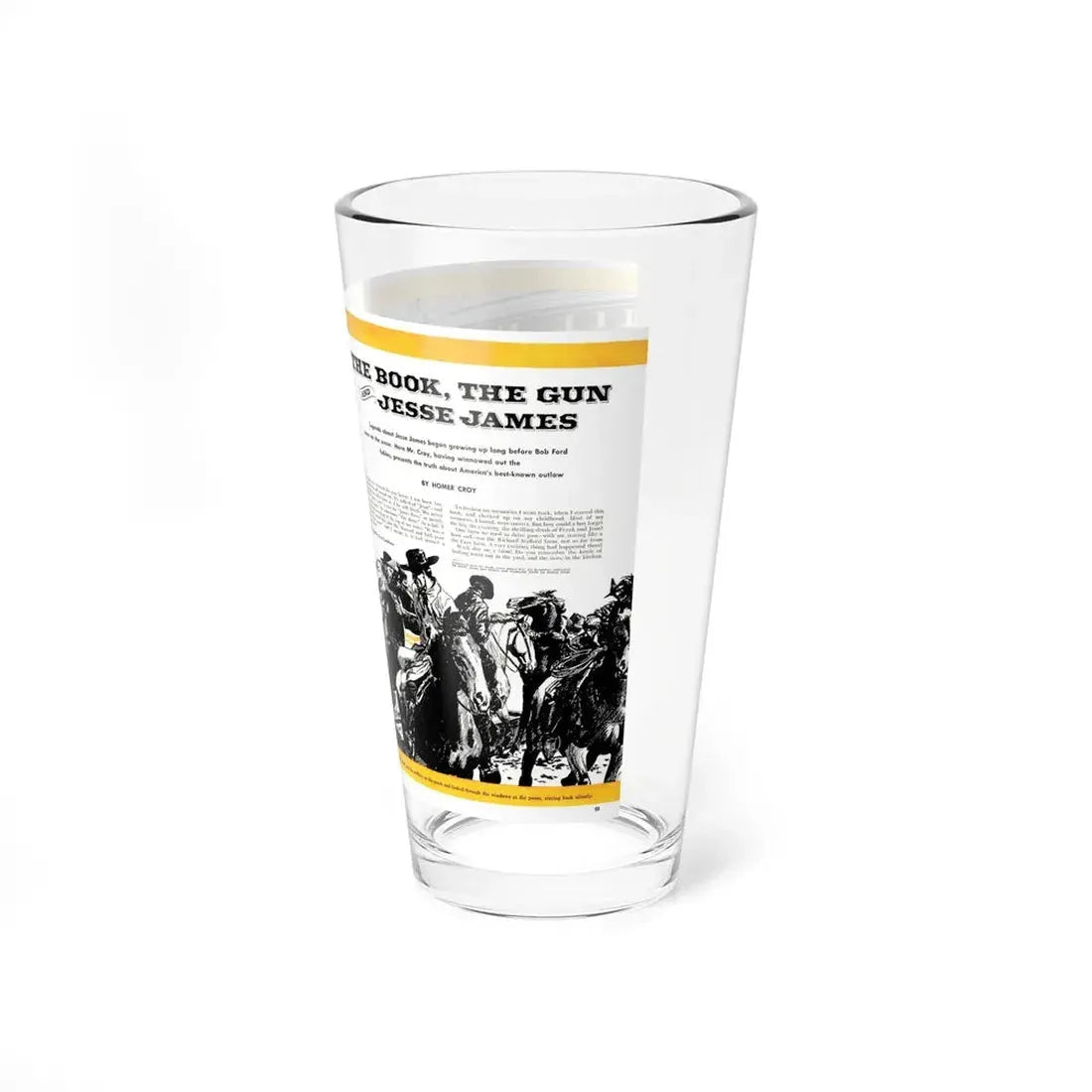 The Book, The Gun Jesse James, True Magazine, July 1949 (Magazine Illustration) Pint Glass 16oz - Go Mug Yourself