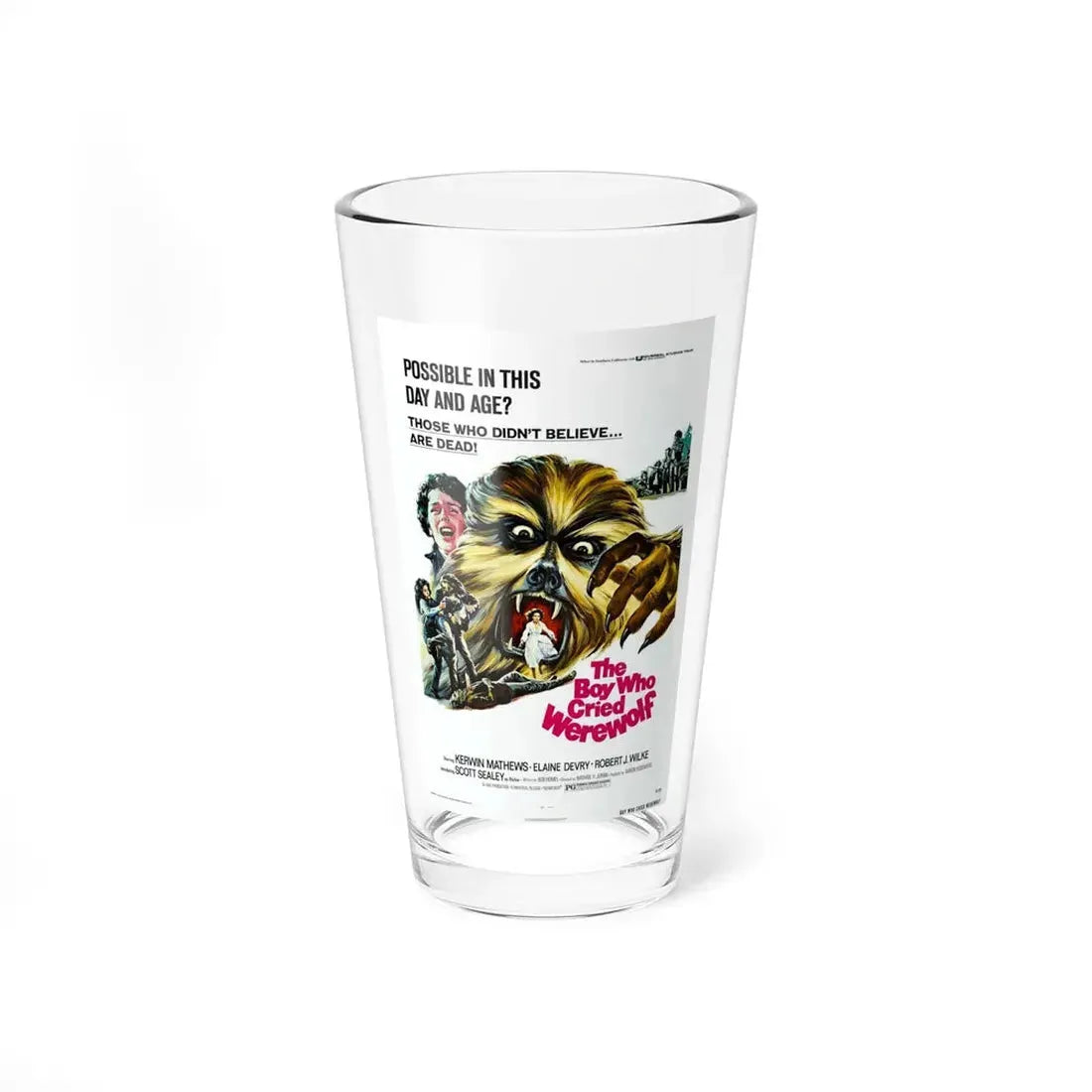 THE BOY WHO CRIED WEREWOLF 1973 Movie Poster - Pint Glass 16oz 16oz - Go Mug Yourself
