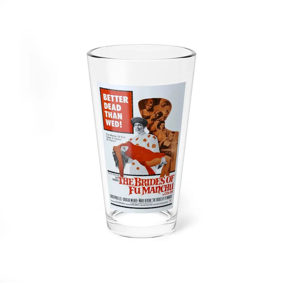 THE BRIDES OF FU MANCHU 1966 Movie Poster - Pint Glass 16oz 16oz - Go Mug Yourself