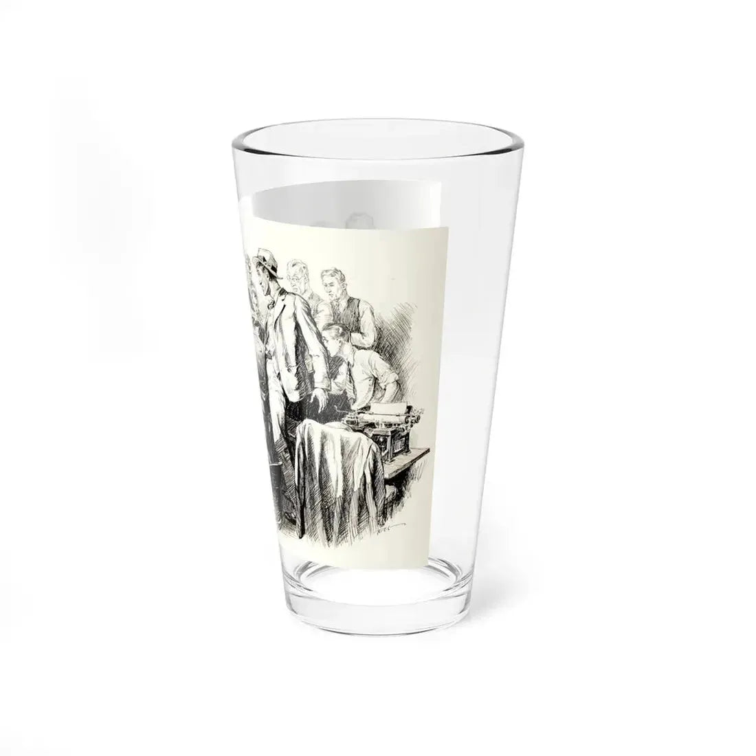 The Bull Pen, Collier's Weekly magazine story illustration, August 31, 1929 (Magazine Illustration) Pint Glass 16oz - Go Mug Yourself