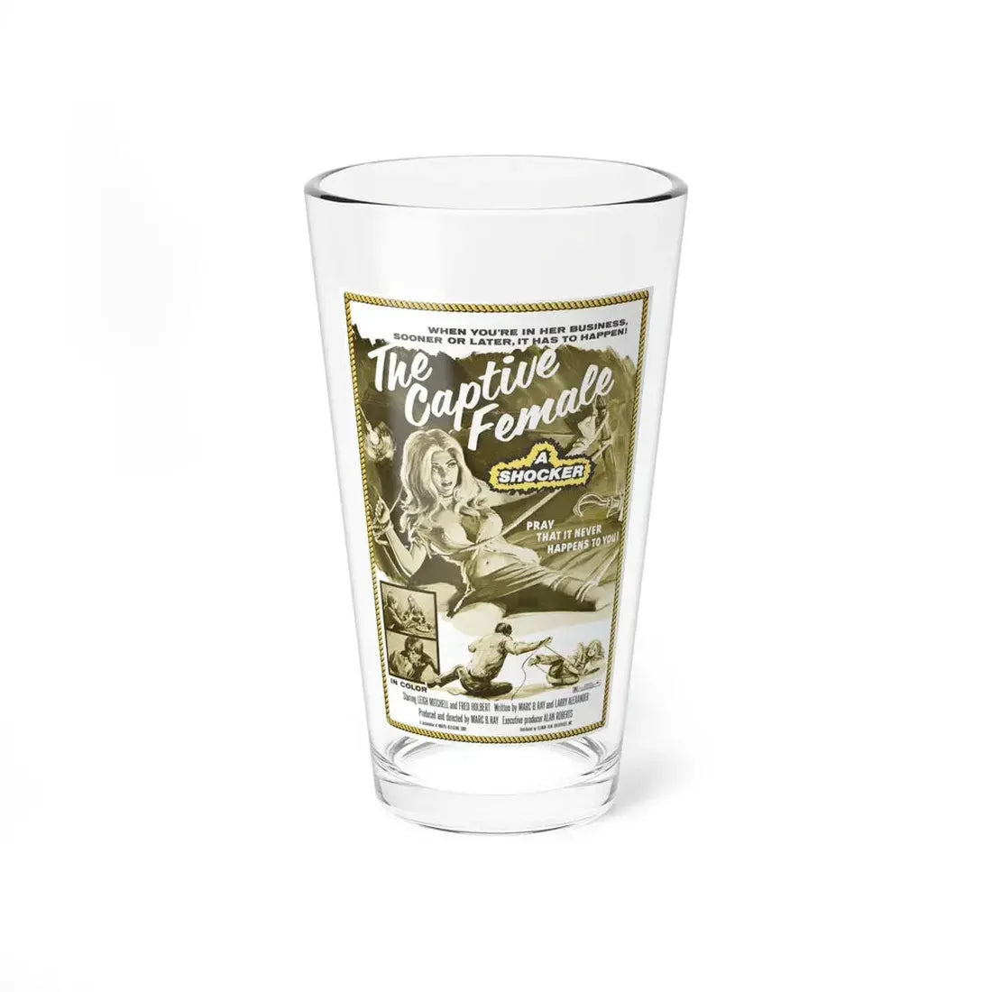 THE CAPTIVE FEMALE 1973 Movie Poster - Pint Glass 16oz 16oz - Go Mug Yourself