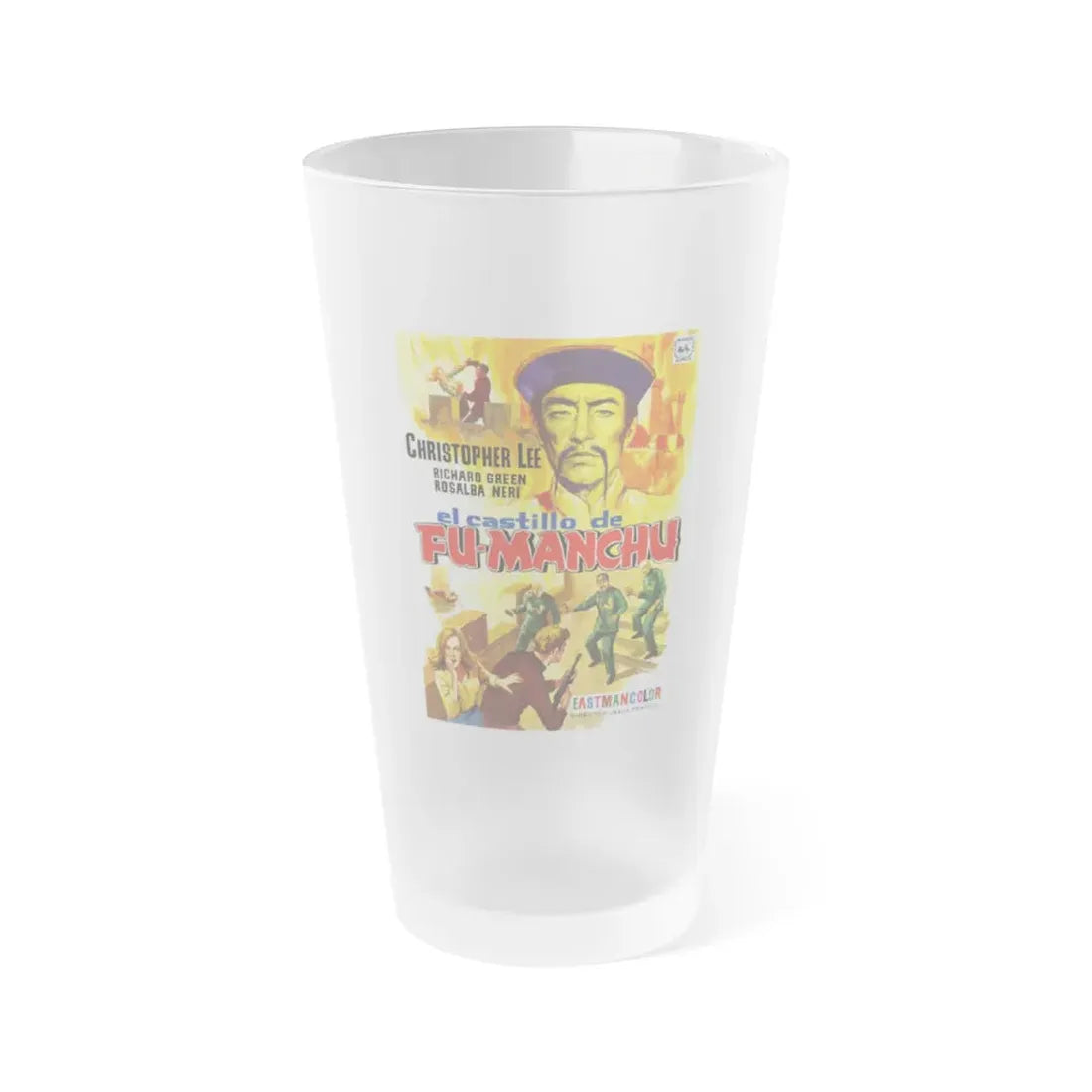 THE CASTLE OF FU-MANCHU 1969 Movie Poster - Frosted Pint Glass 16oz 16oz Frosted - Go Mug Yourself