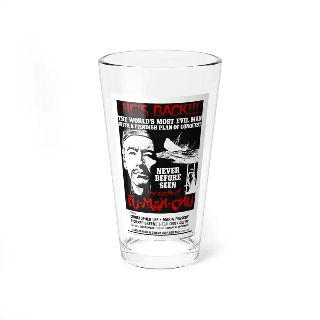 THE CASTLE OF FU MANCHU (2) 1969 Movie Poster - Pint Glass 16oz 16oz - Go Mug Yourself