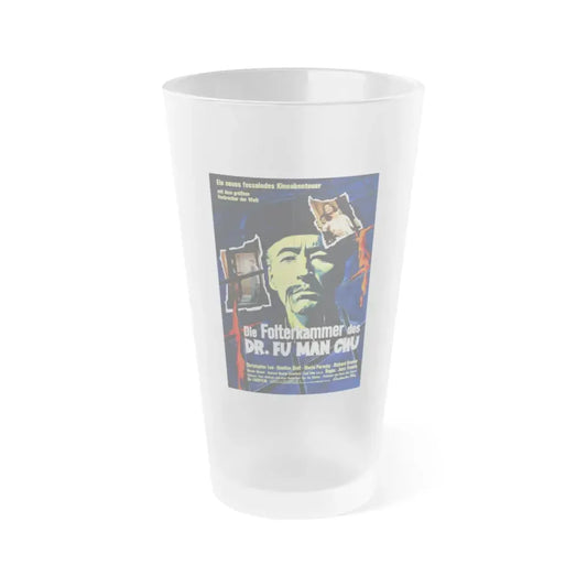 THE CASTLE OF FU MANCHU (GERMANY) 1969 Movie Poster - Frosted Pint Glass 16oz 16oz Frosted - Go Mug Yourself
