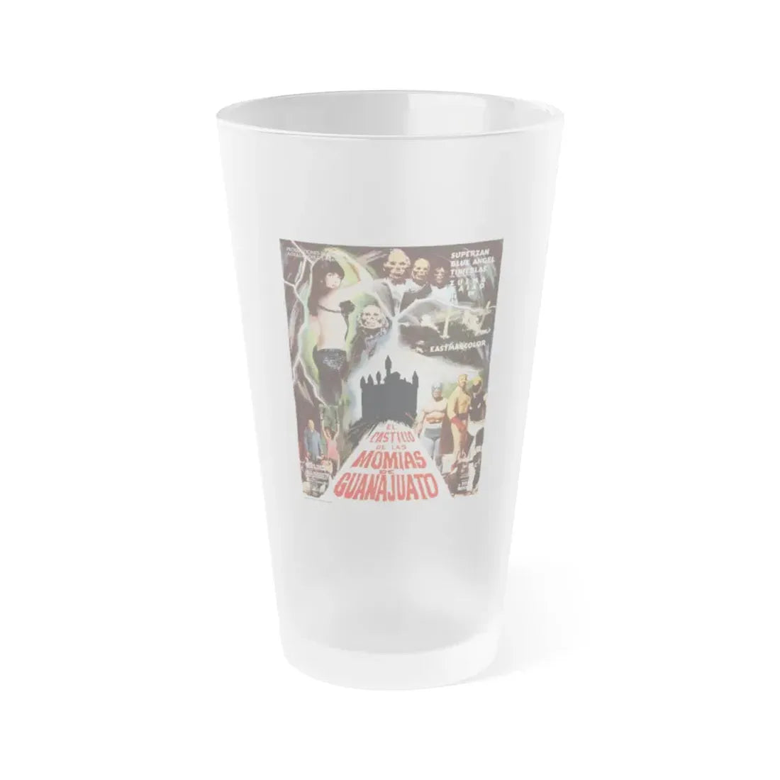 THE CASTLE OF MUMMIES OF GUANAJUATO 1973 Movie Poster - Frosted Pint Glass 16oz Default Title - Go Mug Yourself