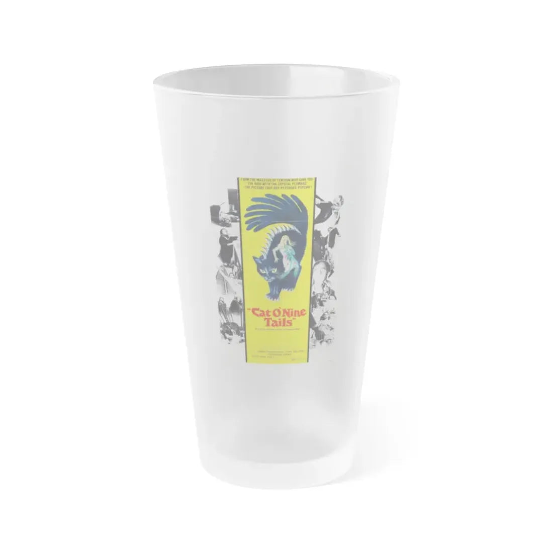 THE CAT O'NINE TAILS 1971 Movie Poster - Frosted Pint Glass 16oz 16oz Frosted - Go Mug Yourself