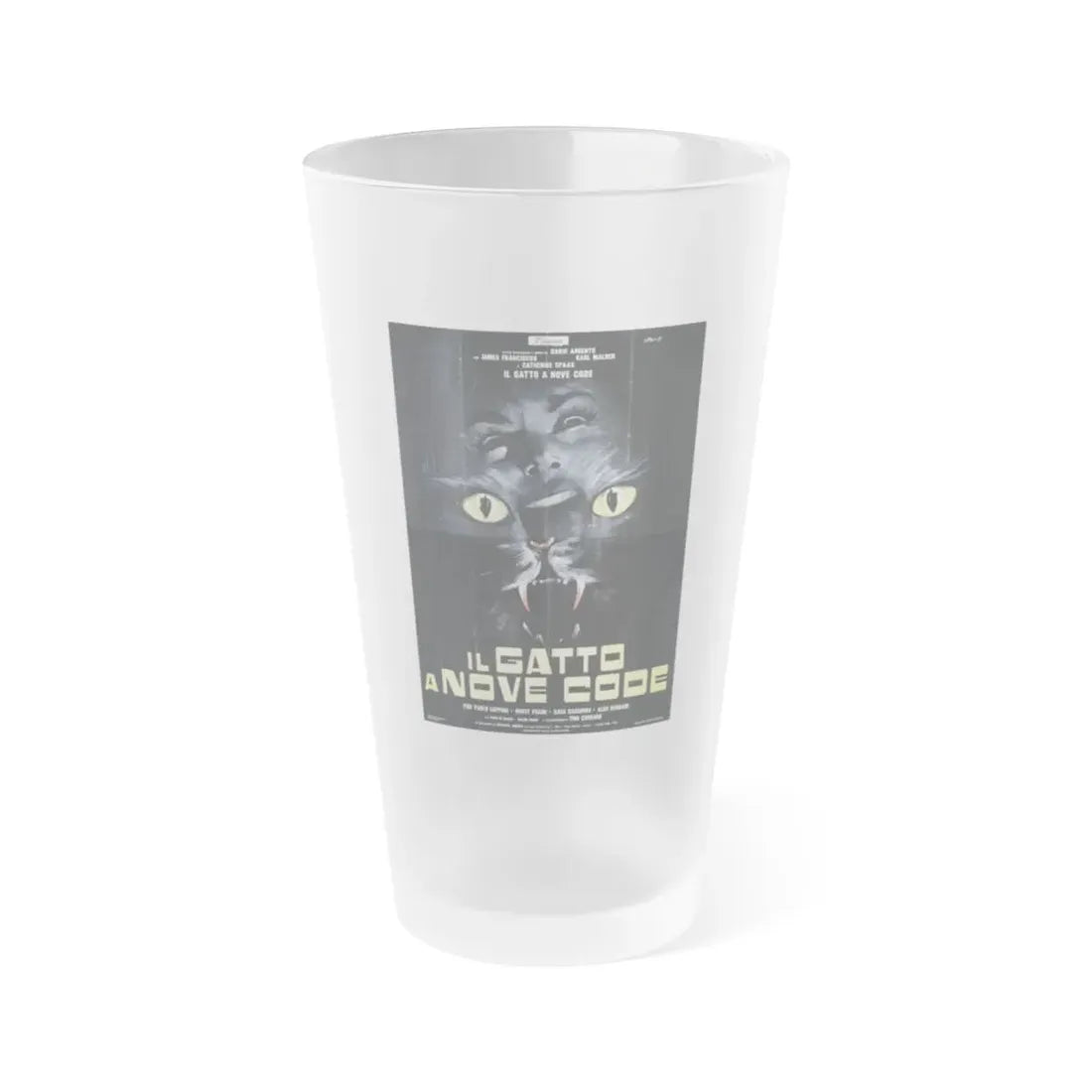 THE CAT O'NINE TAILS (FRENCH) 1971 Movie Poster - Frosted Pint Glass 16oz Default Title - Go Mug Yourself