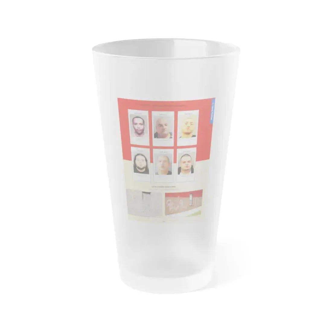 The Chicago Gang Book Page 109 - Latin Kings Members (Spot, Cuba, PJ, Meio, Rambo, Fofi) - Frosted Pint Glass 16oz 16oz Frosted - Go Mug Yourself