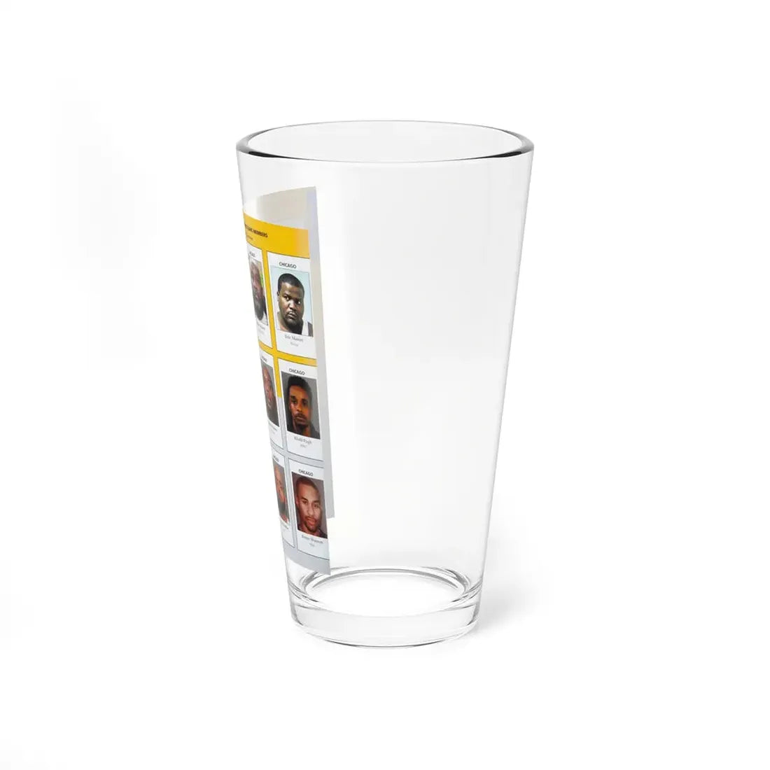 The Chicago Gang Book Page 174 - Conservative Vice Lords Members (Woodie, Gucci, Minister Rico, Sleezy, Fonz, FIfty) - Pint Glass 16oz - Go Mug Yourself