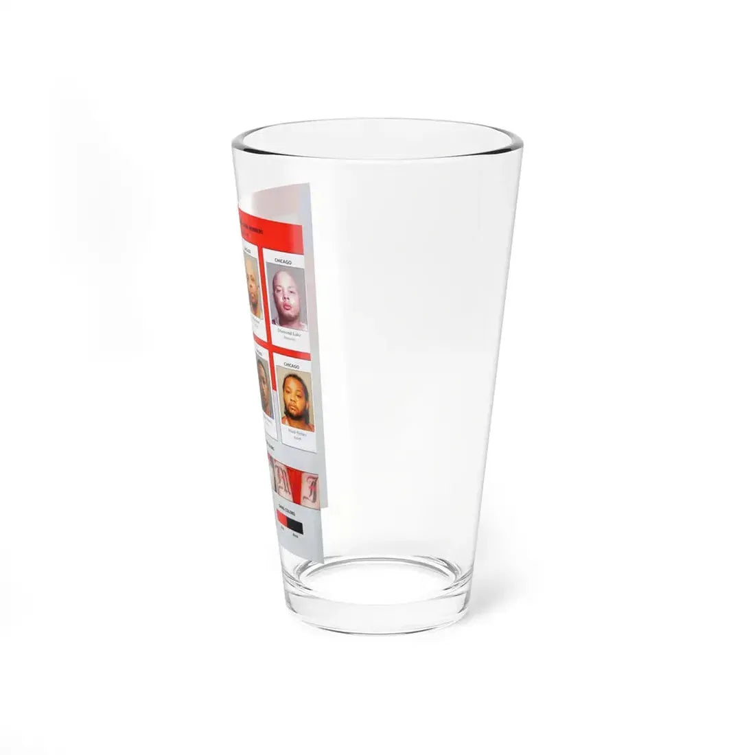 The Chicago Gang Book Page 176 - Mafia Insane Vice Lords Members (Funny, Kiki, Chief Goo, Diamond, Lil Rob, King Troy, Tone Tone, Kadoffi) - Pint Glass 16oz - Go Mug Yourself