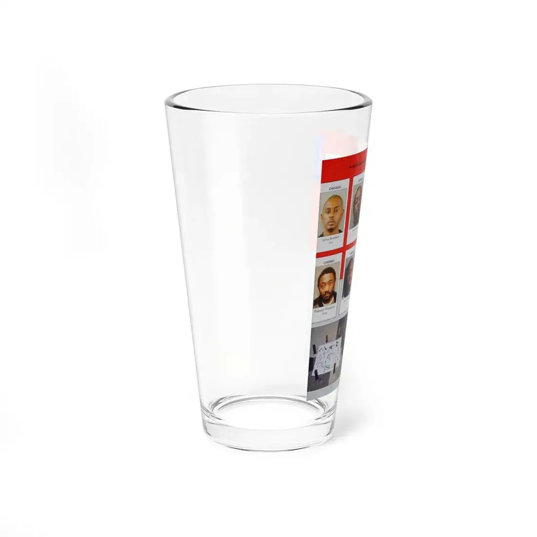 The Chicago Gang Book Page 177 - Mafia Insane Vice Lords Members (Rose, Jello, Kenya, Tippy, Tug) - Pint Glass 16oz - Go Mug Yourself