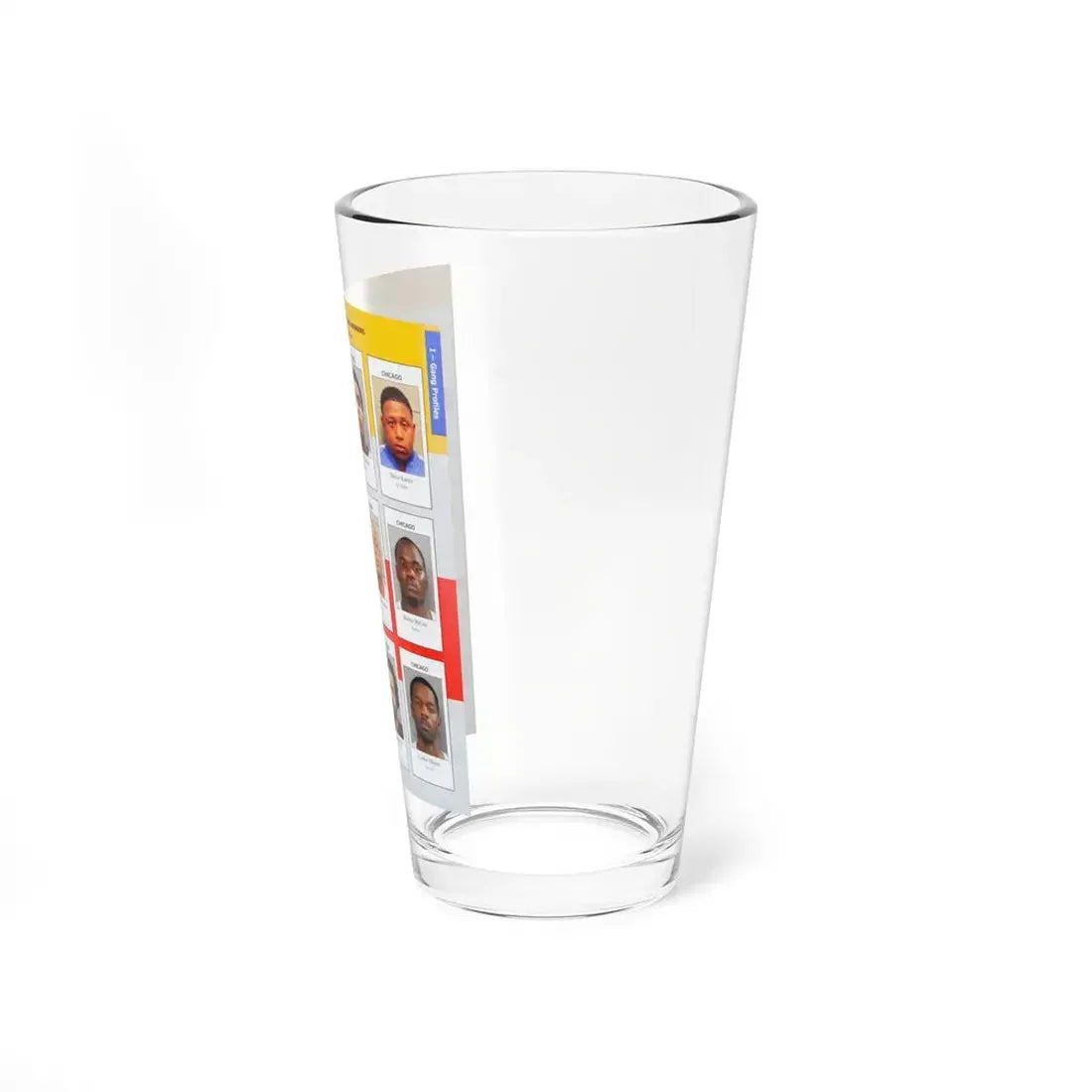 The Chicago Gang Book Page 55 - Four Corner Hustlers Members (Den Den, Lil Steve, Fella, Droopy, Shorty Cool) - Pint Glass 16oz - Go Mug Yourself