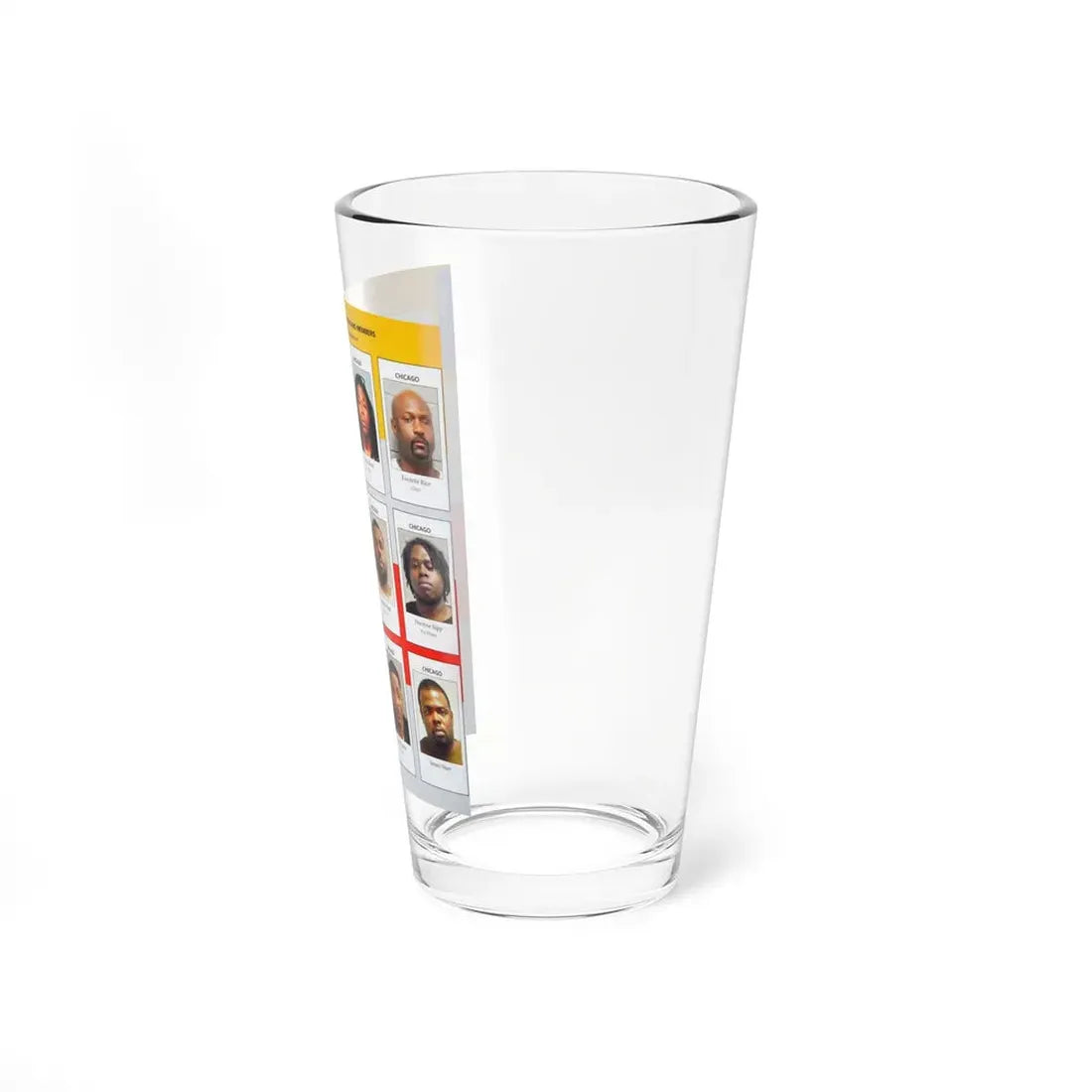 The Chicago Gang Book Page 56 - Four Corner Hustlers Members (Head, Greezy, Ghost, Lo, Woo-Thang, Big Ant) - Pint Glass 16oz - Go Mug Yourself