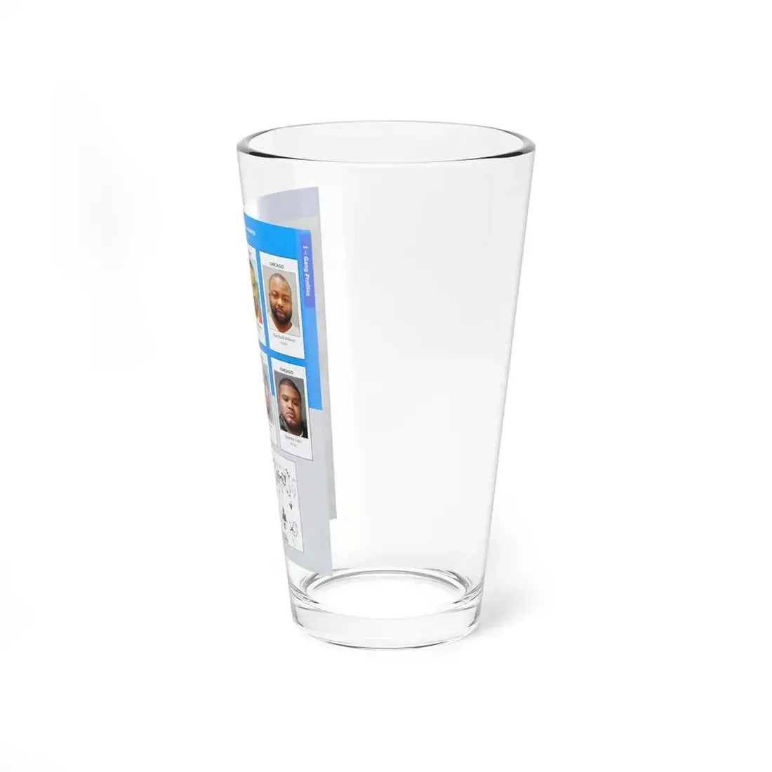 The Chicago Gang Book Page 67 - Gangster Disciples Members (Zo, Dough Boy, Shy Hoover, DJ Fats) - Pint Glass 16oz - Go Mug Yourself