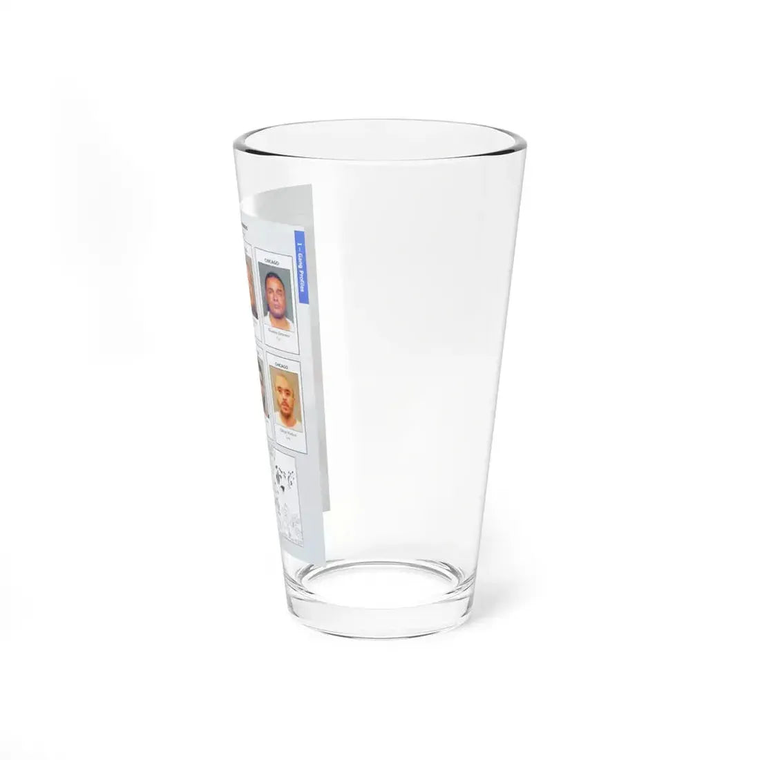 The Chicago Gang Book Page 95 - Latin Eagles Members (Nephew, Ringo, Skeelo, Pops, Two Face, Munk, Boo, Gray, Midnight) - Pint Glass 16oz - Go Mug Yourself