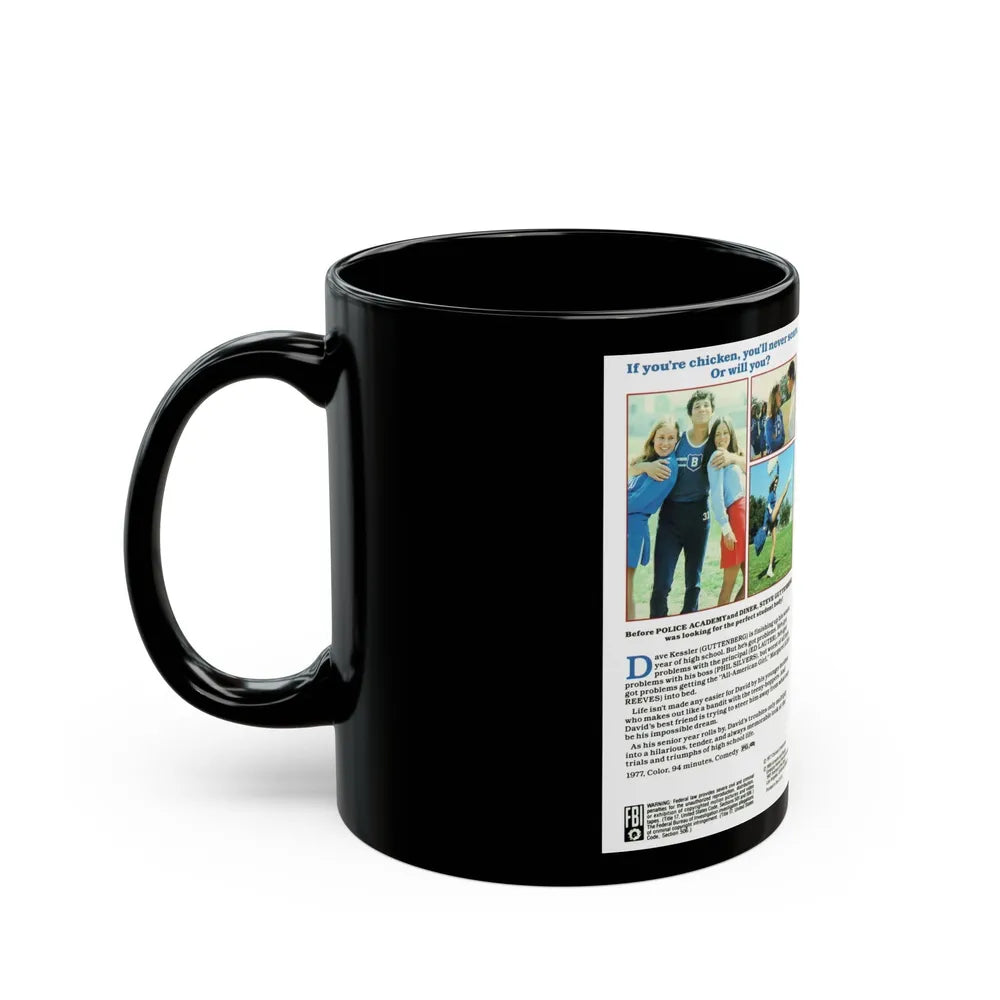 THE CHICKEN CHRONICLES (VHS COVER) - Black Coffee Mug-Go Mug Yourself