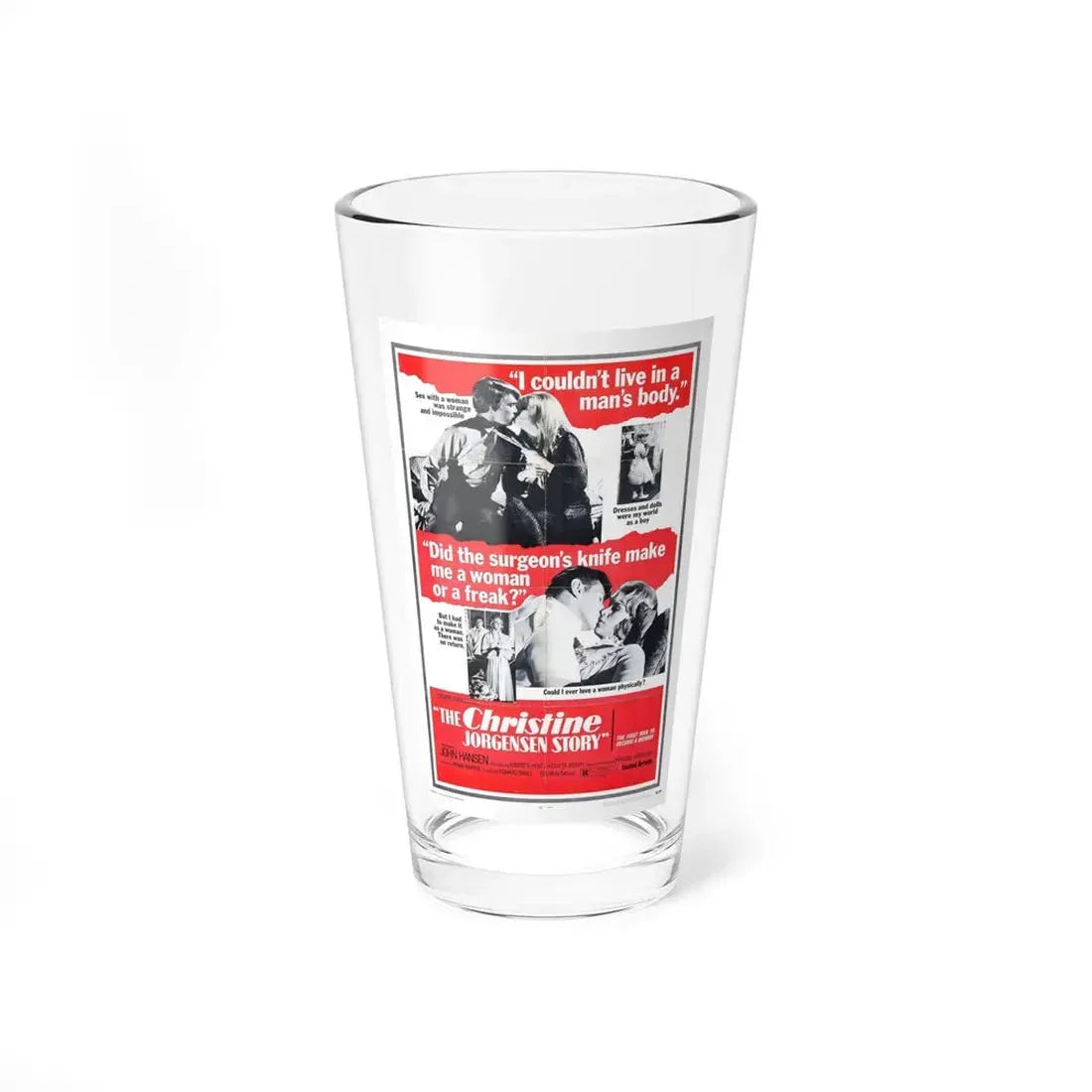 THE CHRISTINE JORGENSEN STORY 1970 Movie Poster - Pint Glass 16oz 16oz - Go Mug Yourself