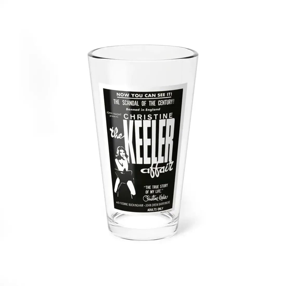 THE CHRISTINE KEELER AFFAIR 1963 Movie Poster - Pint Glass 16oz 16oz - Go Mug Yourself
