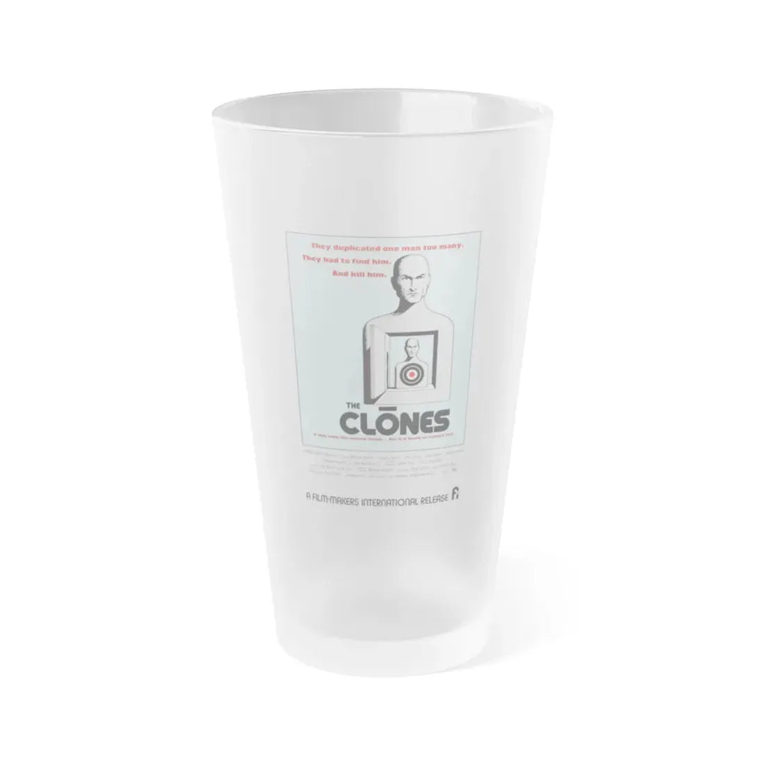 THE CLONES 1973 Movie Poster - Frosted Pint Glass 16oz Default Title - Go Mug Yourself