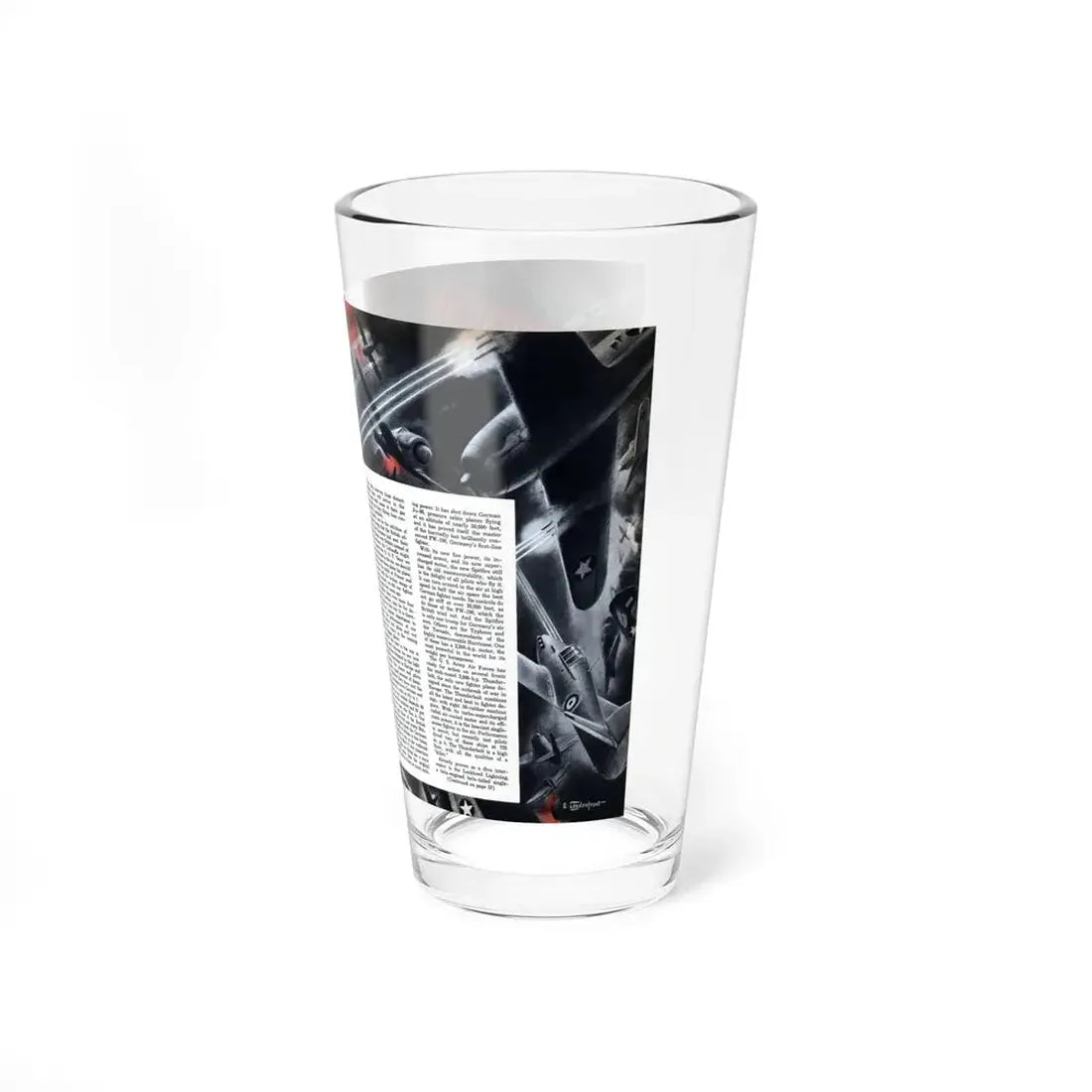 The Coming Battle of Fighter Planes, Liberty magazine, March 27, 1943 (Magazine Illustration) Pint Glass 16oz - Go Mug Yourself