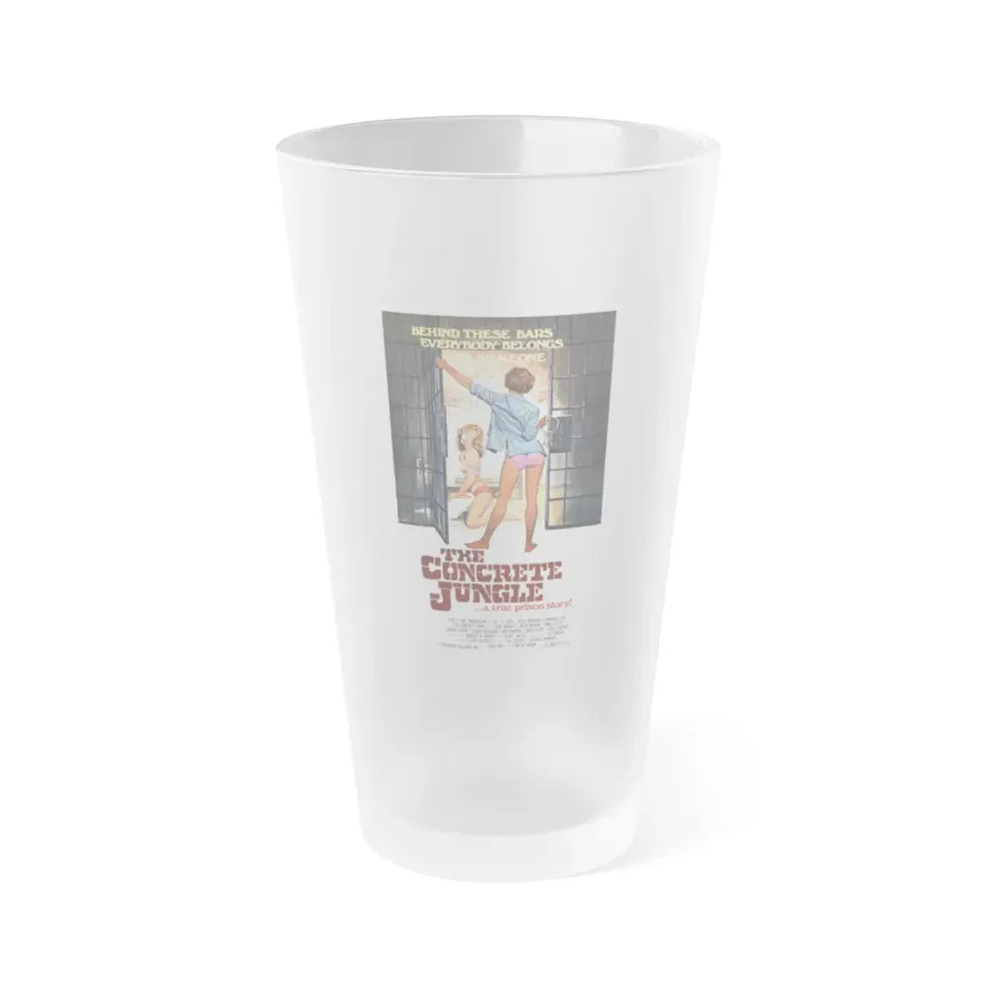 THE CONCRETE JUNGLE 1982 Movie Poster - Frosted Pint Glass 16oz 16oz Frosted - Go Mug Yourself