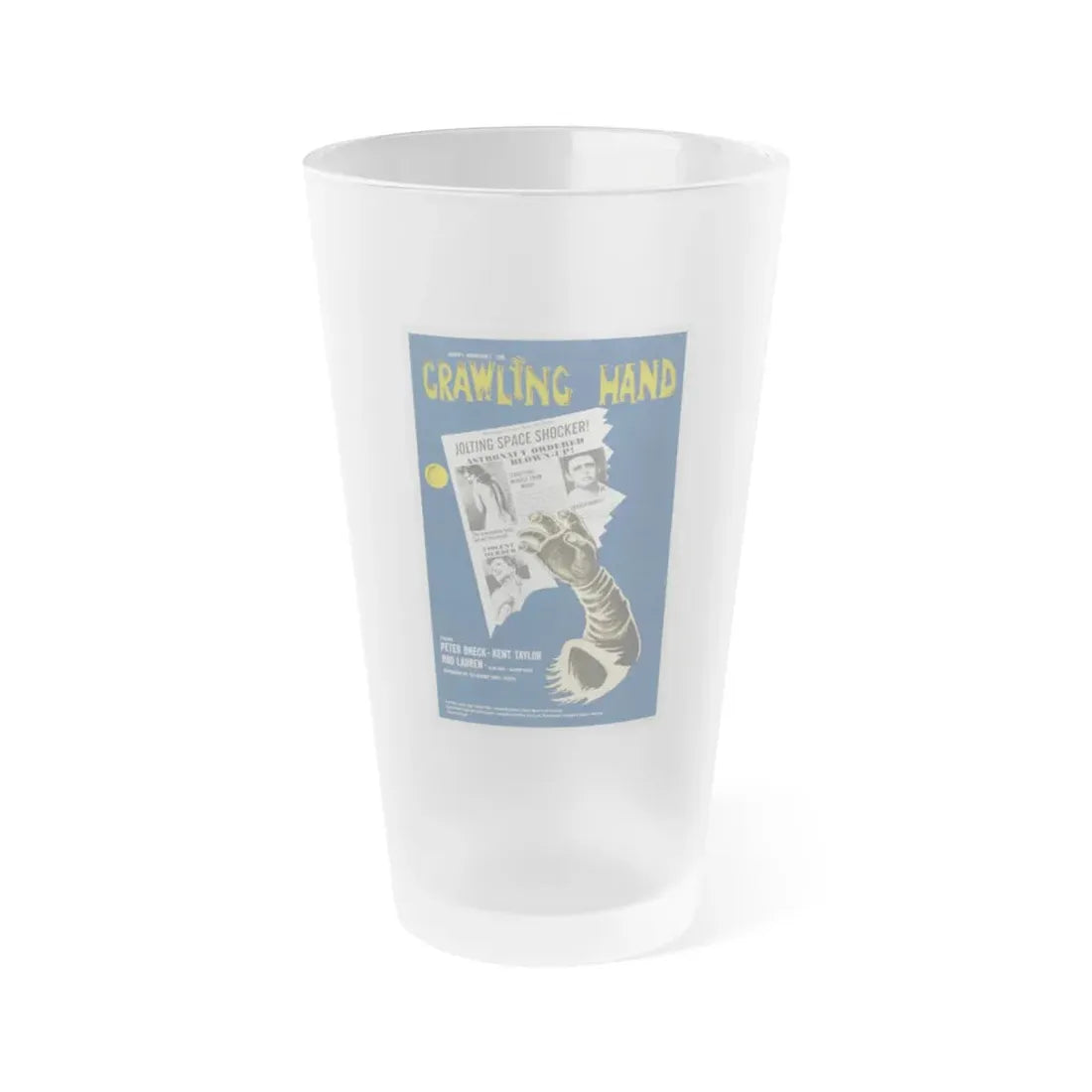 THE CRAWLING HAND 1963 Movie Poster - Frosted Pint Glass 16oz 16oz Frosted - Go Mug Yourself