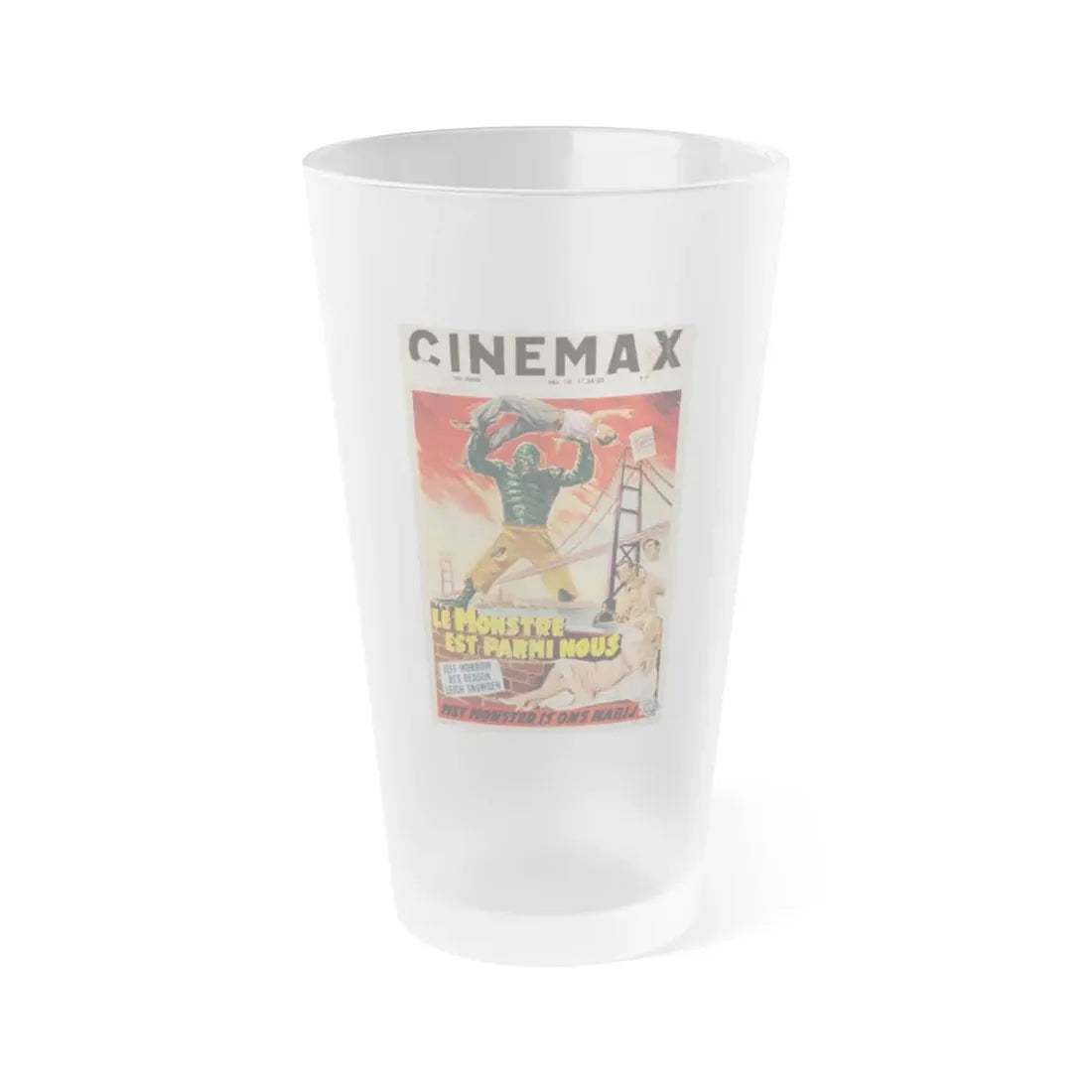 THE CREATURE WALKS AMONG US (BELGIAN) 1956 Movie Poster - Frosted Pint Glass 16oz 16oz Frosted - Go Mug Yourself