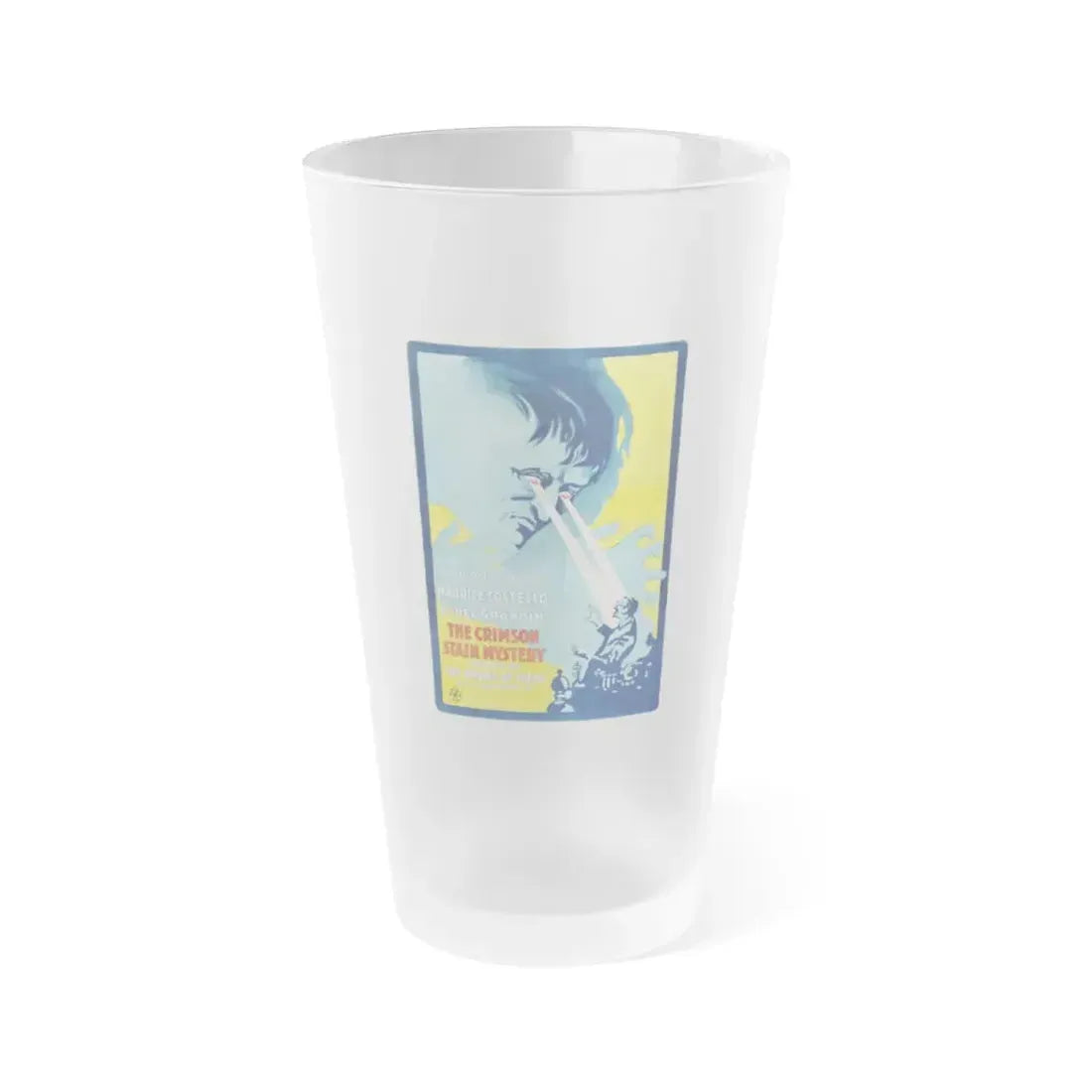 THE CRIMSON STAIN MYSTERY 1 1916 Movie Poster - Frosted Pint Glass 16oz 16oz Frosted - Go Mug Yourself
