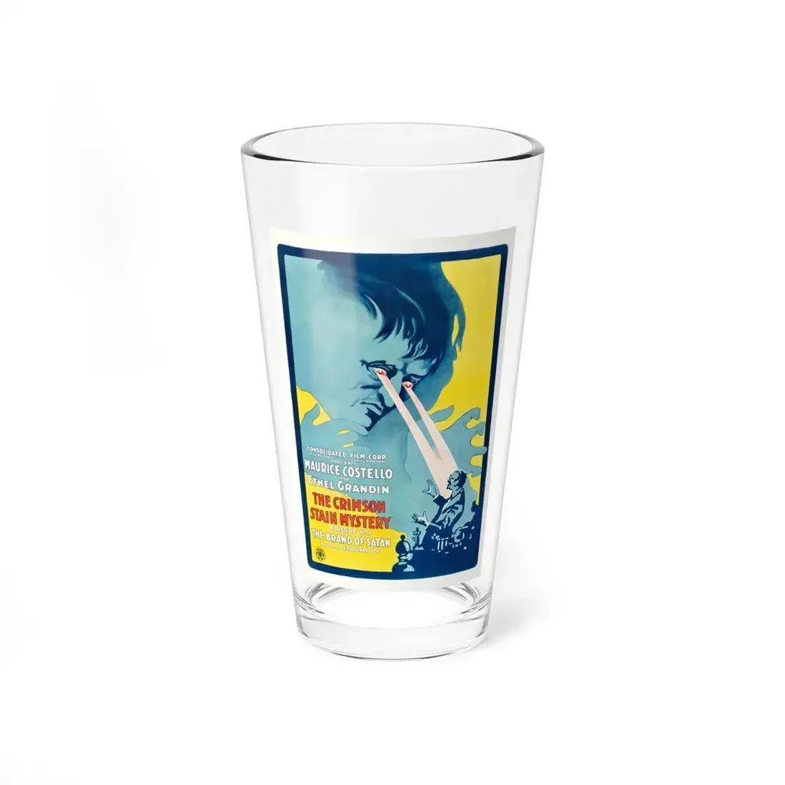 THE CRIMSON STAIN MYSTERY 1 1916 Movie Poster - Pint Glass 16oz 16oz - Go Mug Yourself