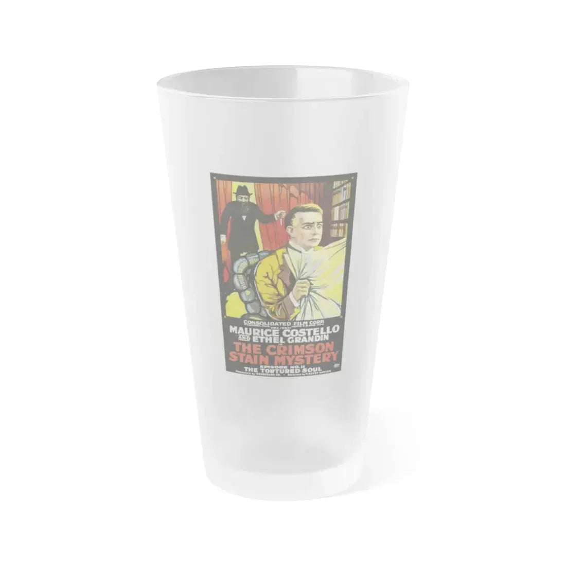 THE CRIMSON STAIN MYSTERY 2 1916 Movie Poster - Frosted Pint Glass 16oz 16oz Frosted - Go Mug Yourself