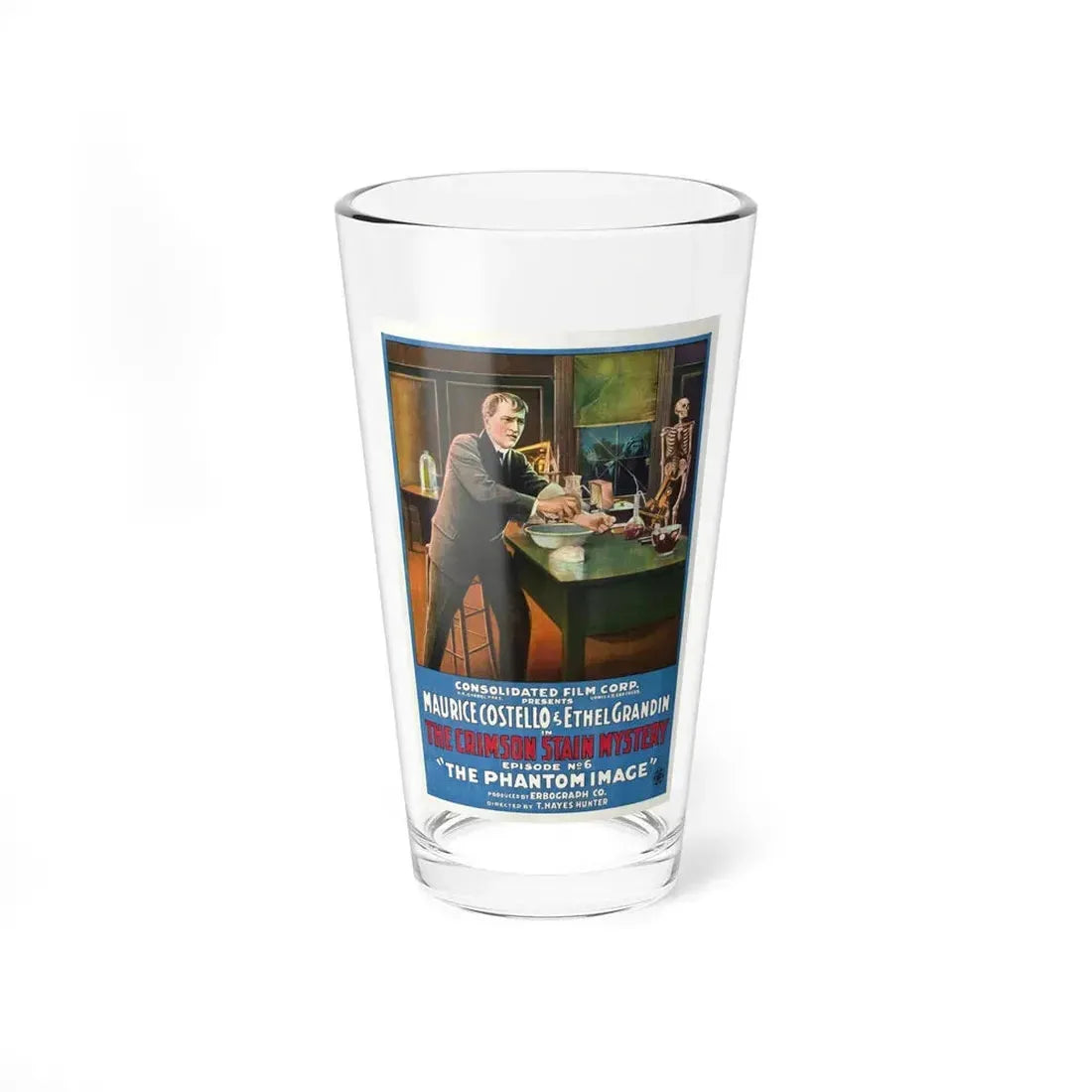 THE CRIMSON STAIN MYSTERY 6 1916 Movie Poster - Pint Glass 16oz 16oz - Go Mug Yourself