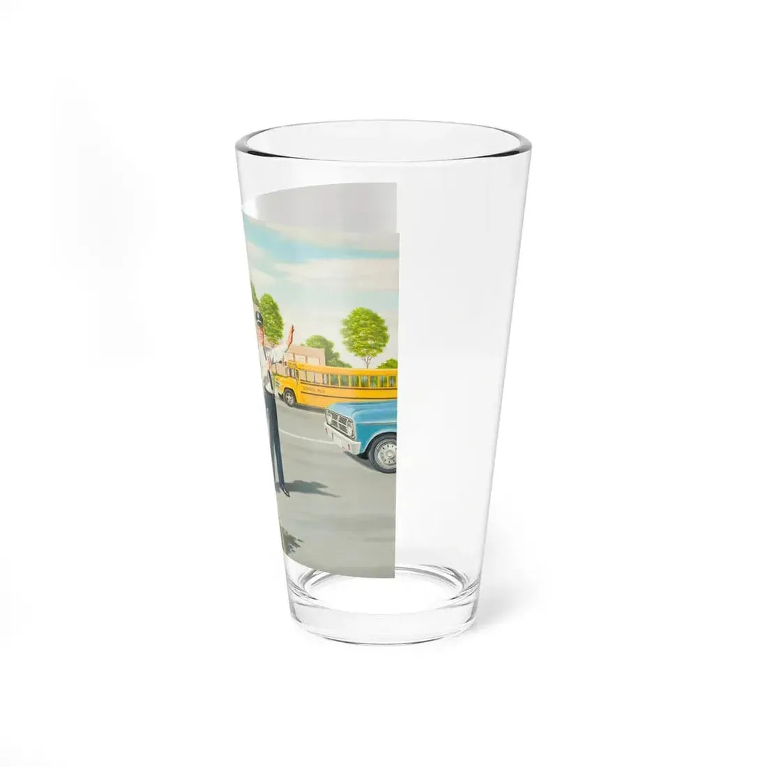 The Crosswalk, calendar illustration (Magazine Illustration) Pint Glass 16oz - Go Mug Yourself