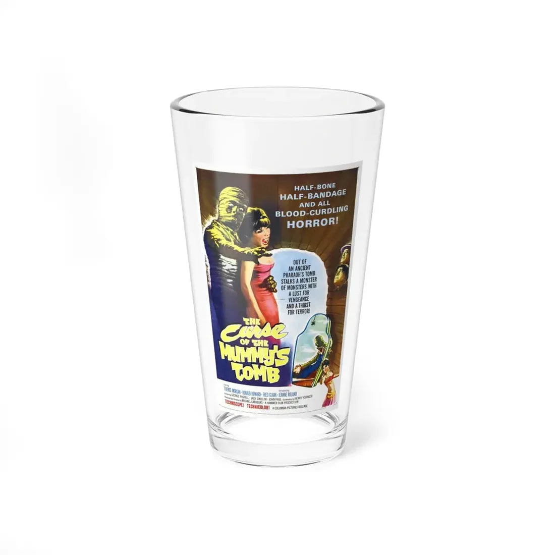 THE CURSE OF THE MUMMY'S TOMB 1964 Movie Poster - Pint Glass 16oz 16oz - Go Mug Yourself