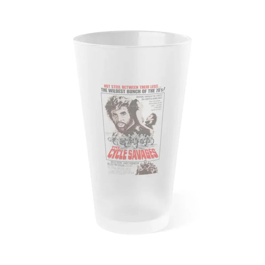 THE CYCLE SAVAGES 1969 Movie Poster - Frosted Pint Glass 16oz 16oz Frosted - Go Mug Yourself