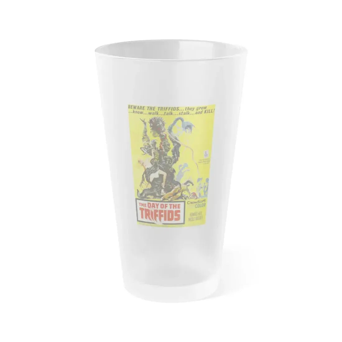 THE DAY OF THE TRIFFIDS 1963 Movie Poster - Frosted Pint Glass 16oz 16oz Frosted - Go Mug Yourself