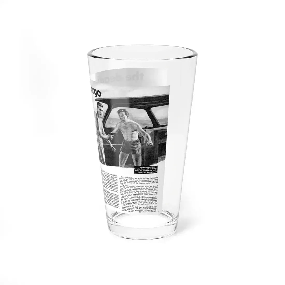 The Deadliest Cargo, Real Men, December 1958 (Magazine Illustration) Pint Glass 16oz - Go Mug Yourself