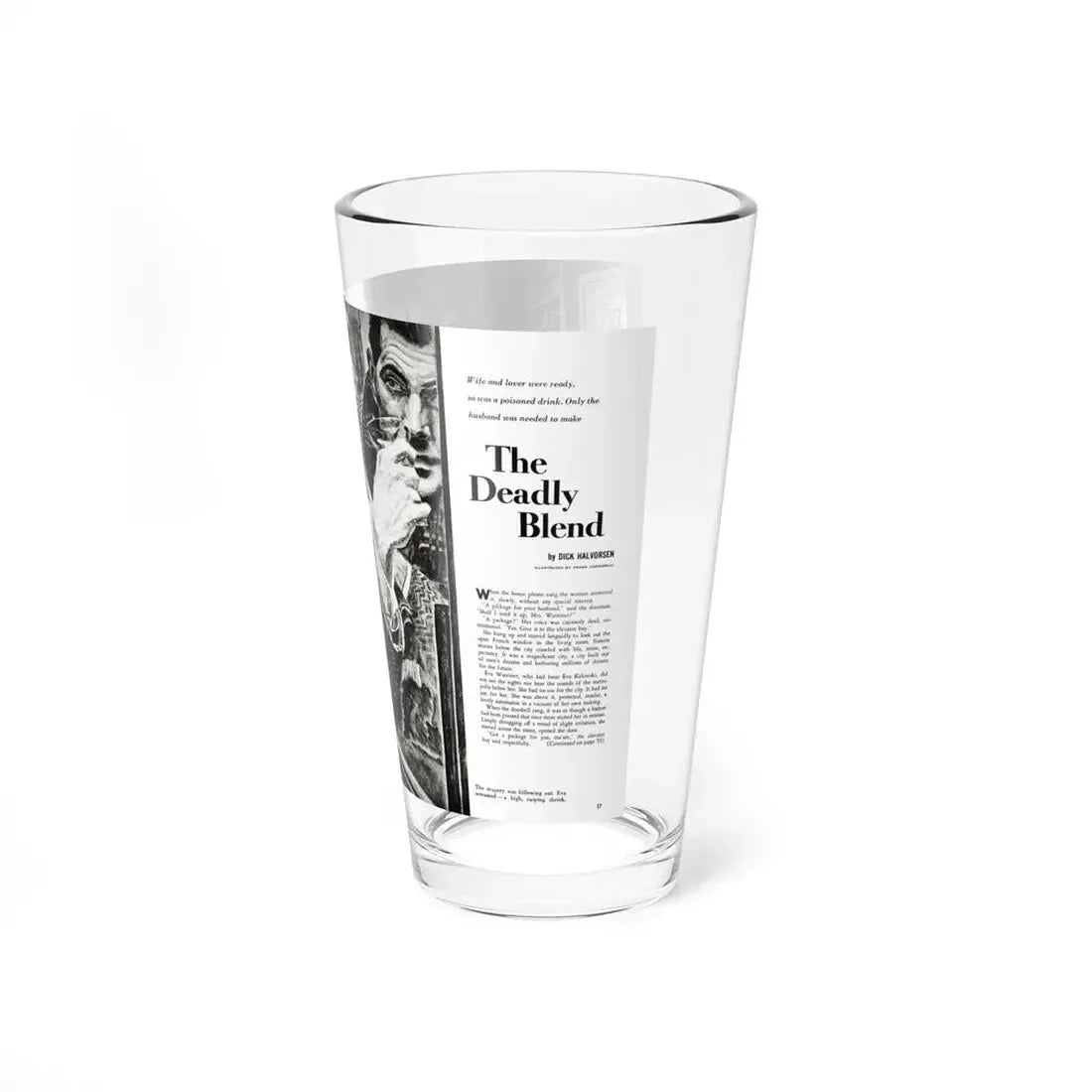 The Deadly Blend, Adventure magazine, May 1957 (Magazine Illustration) Pint Glass 16oz - Go Mug Yourself