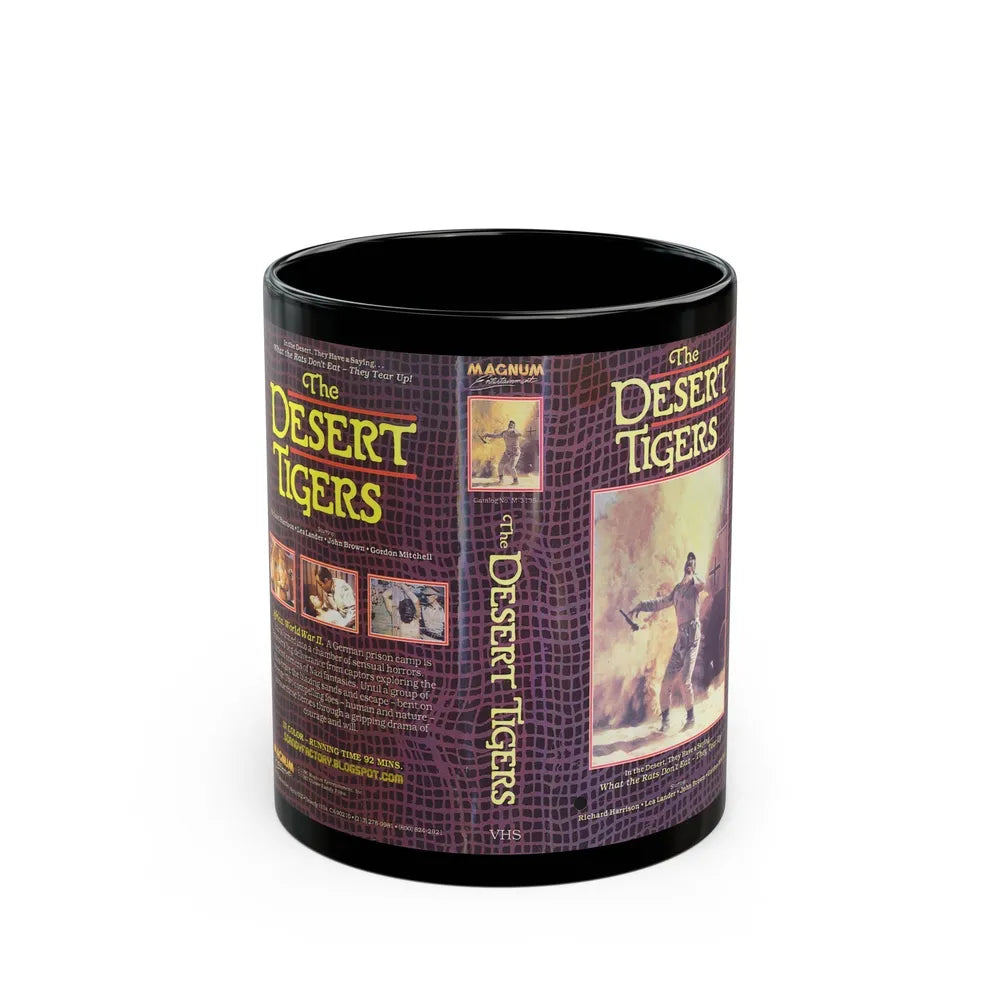 THE DESERT TIGERS MAGNUM ENTERTAINMENT (VHS COVER) - Black Coffee Mug-11oz-Go Mug Yourself
