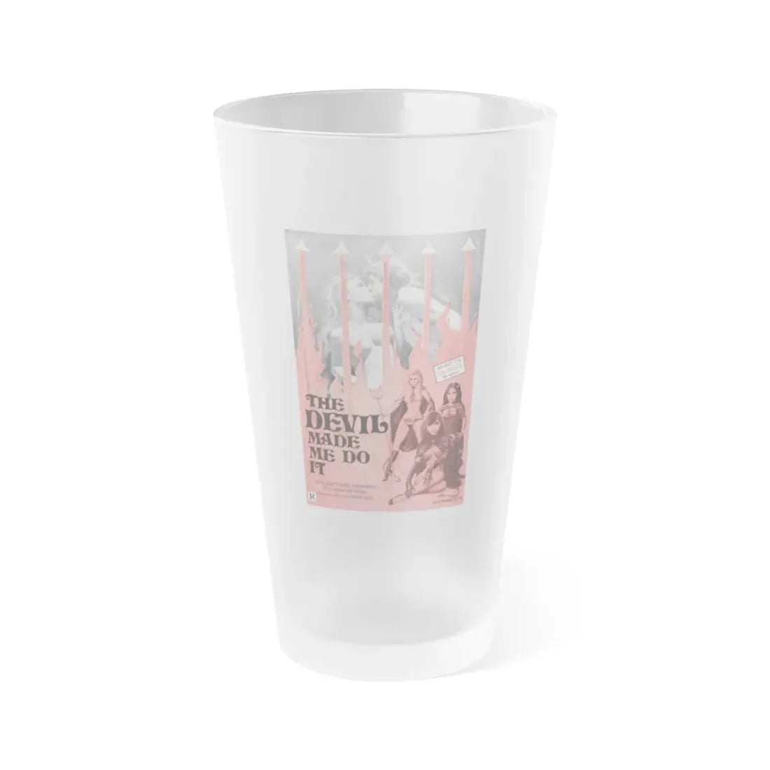 THE DEVIL MADE ME DO IT 1974 Movie Poster - Frosted Pint Glass 16oz 16oz Frosted - Go Mug Yourself