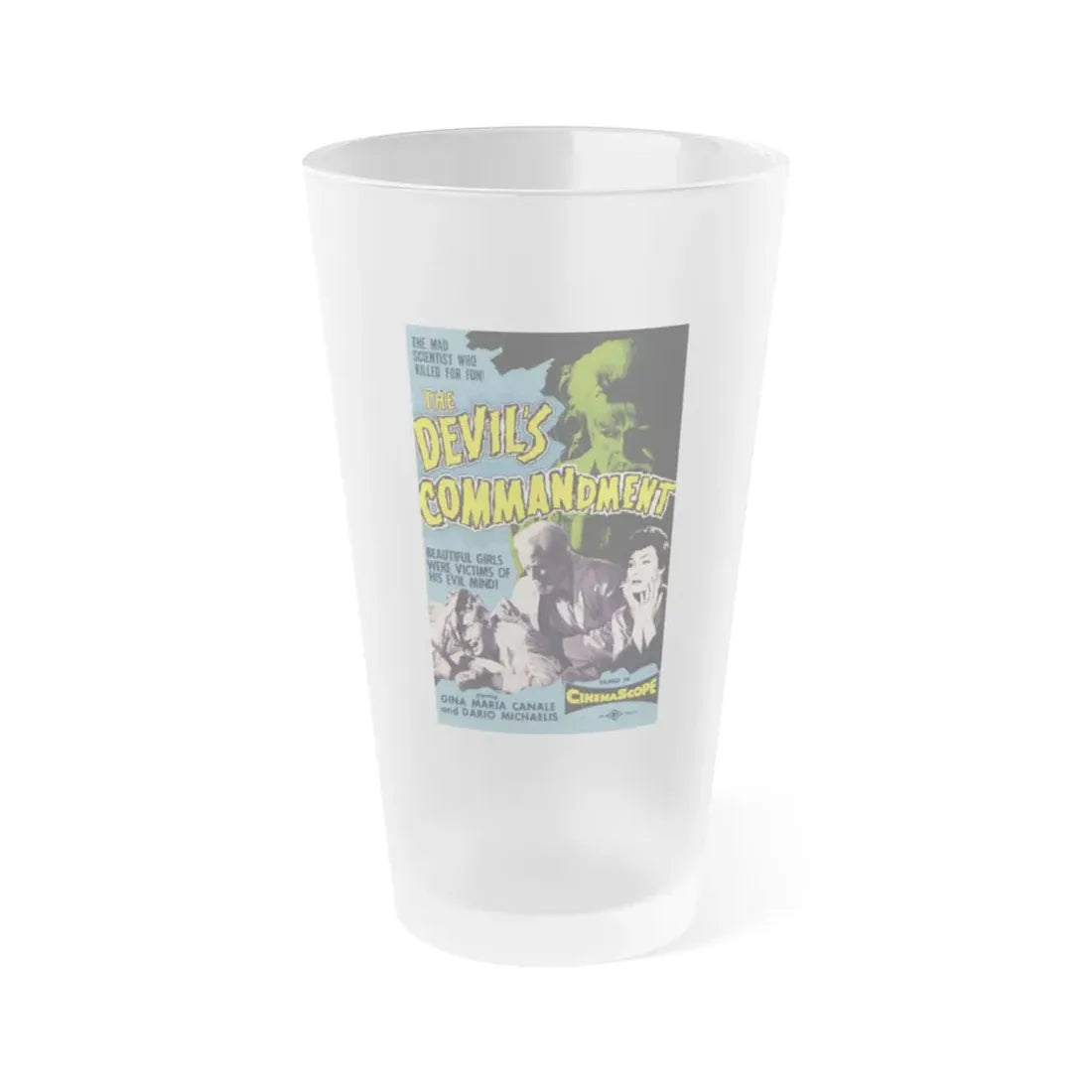 THE DEVIL'S COMMANDMENT 1957 Movie Poster - Frosted Pint Glass 16oz 16oz Frosted - Go Mug Yourself