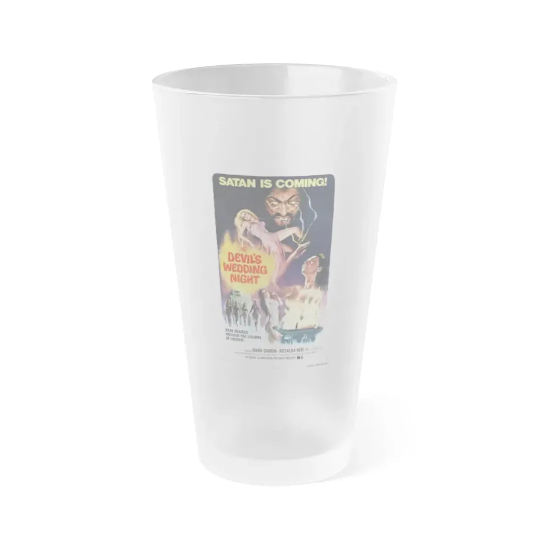 THE DEVIL'S WEDDING NIGHT 1973 Movie Poster - Frosted Pint Glass 16oz 16oz Frosted - Go Mug Yourself