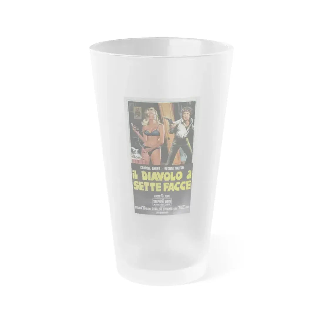 THE DEVIL WITH SEVEN FACES 1971 Movie Poster - Frosted Pint Glass 16oz 16oz Frosted - Go Mug Yourself