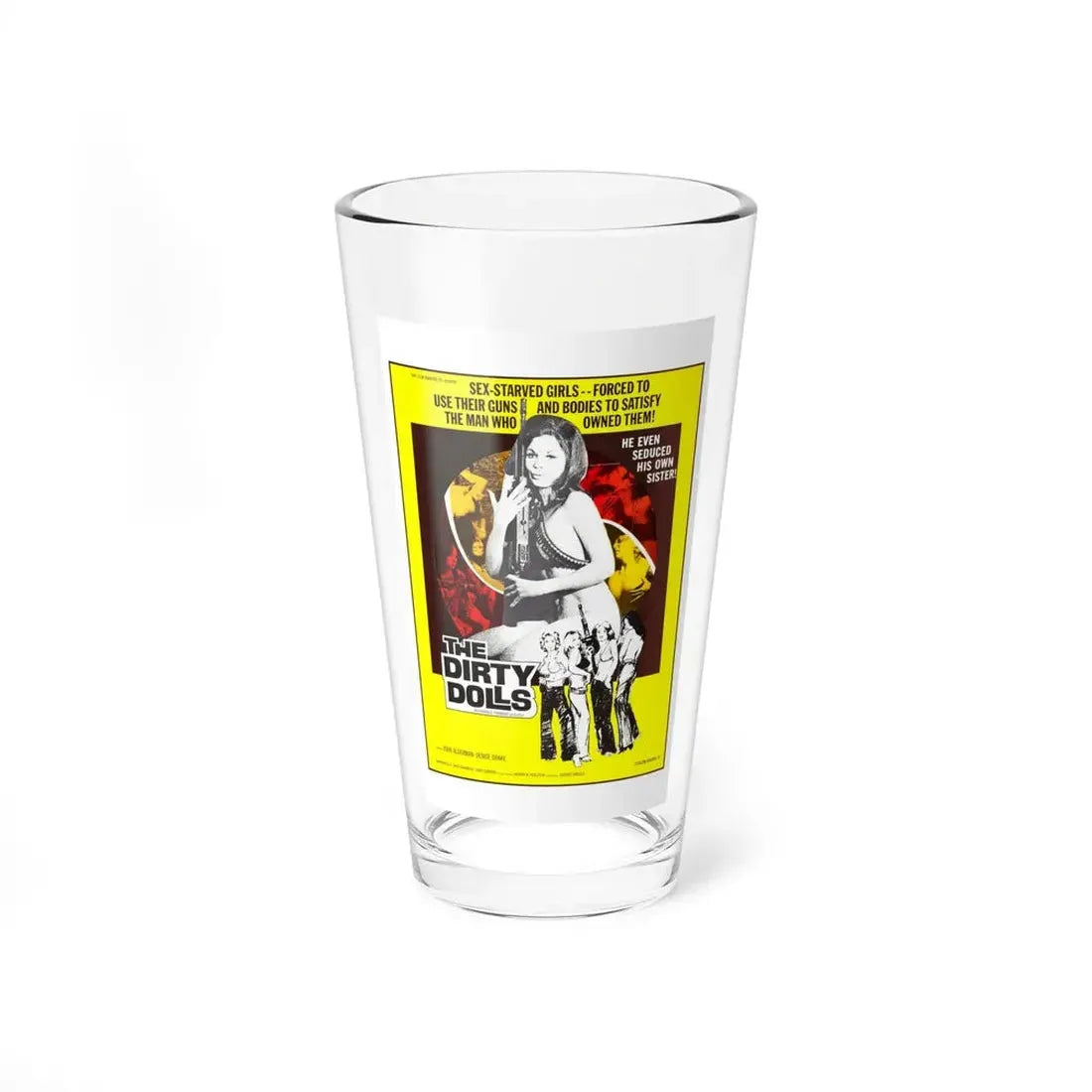 THE DIRTY DOLLS 1973 Movie Poster - Pint Glass 16oz 16oz - Go Mug Yourself