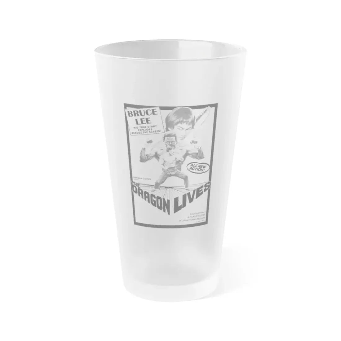 THE DRAGON LIVES 1976 Movie Poster - Frosted Pint Glass 16oz 16oz Frosted - Go Mug Yourself