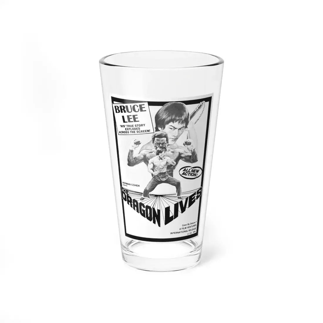 THE DRAGON LIVES 1976 Movie Poster - Pint Glass 16oz 16oz - Go Mug Yourself