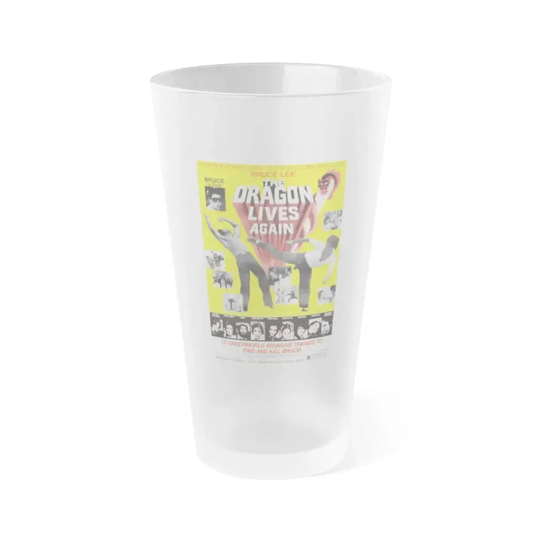 THE DRAGON LIVES AGAIN 1977 Movie Poster - Frosted Pint Glass 16oz 16oz Frosted - Go Mug Yourself