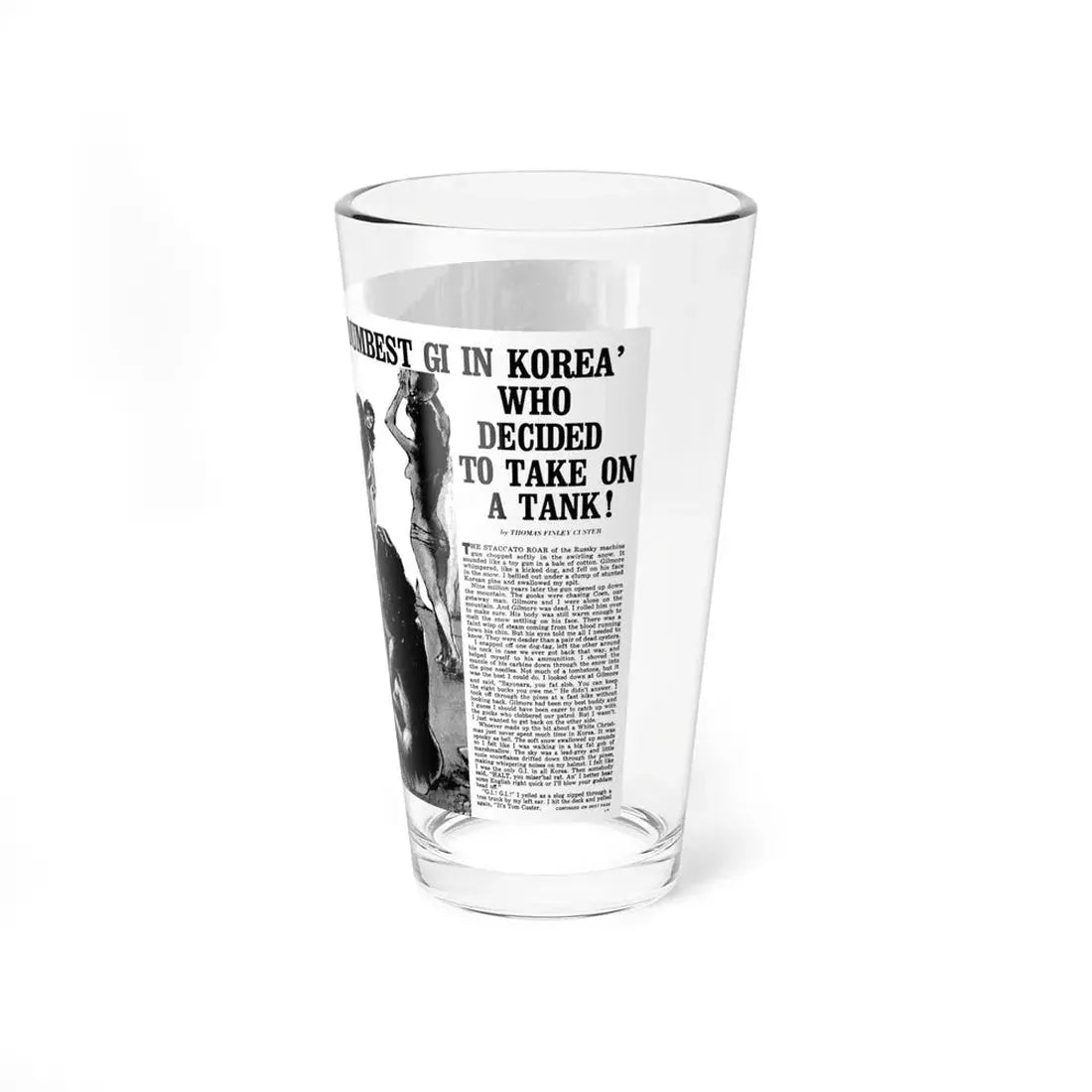 The Dumbest GI In Korea', True Men Stories, February 1972 (Magazine Illustration) Pint Glass 16oz - Go Mug Yourself