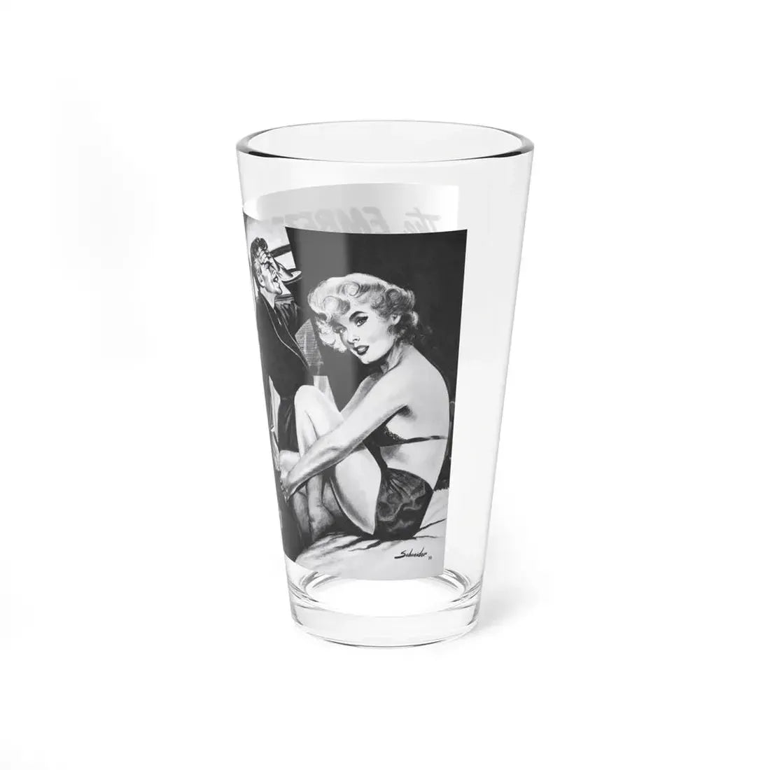 The Embezzler and the Blonde, Man to Man, June 1952 (Magazine Illustration) Pint Glass 16oz - Go Mug Yourself