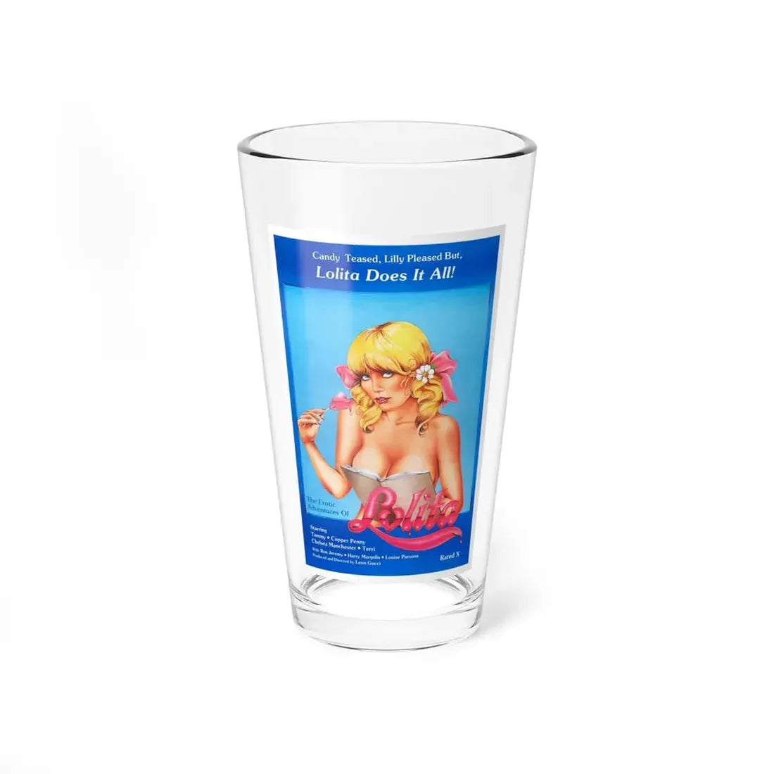 THE EROTIC ADVENTURES OF LOLITA 1982 Movie Poster - Pint Glass 16oz 16oz - Go Mug Yourself