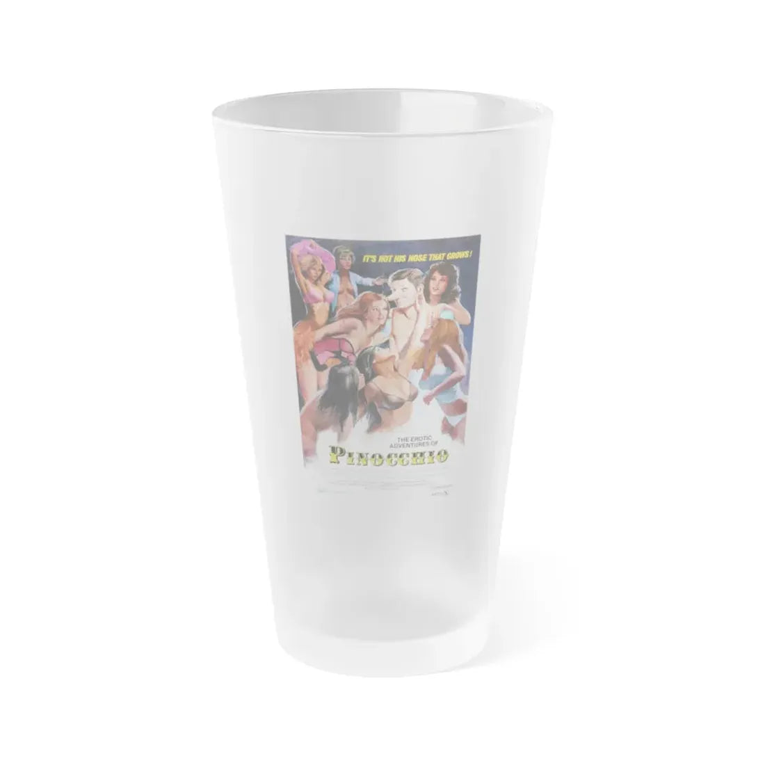 THE EROTIC ADVENTURES OF PINOCCHIO 1971 Movie Poster - Frosted Pint Glass 16oz 16oz Frosted - Go Mug Yourself